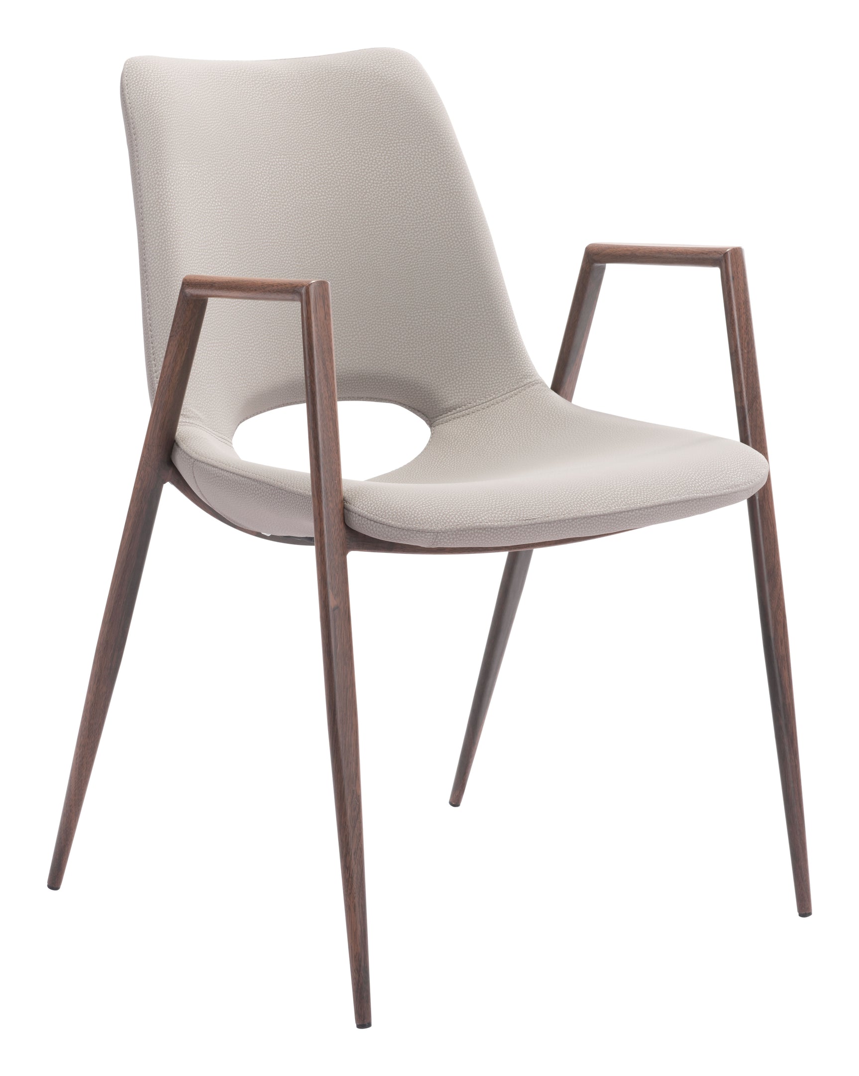 Desi Beige & Walnut Dining Chair (Set of 2)