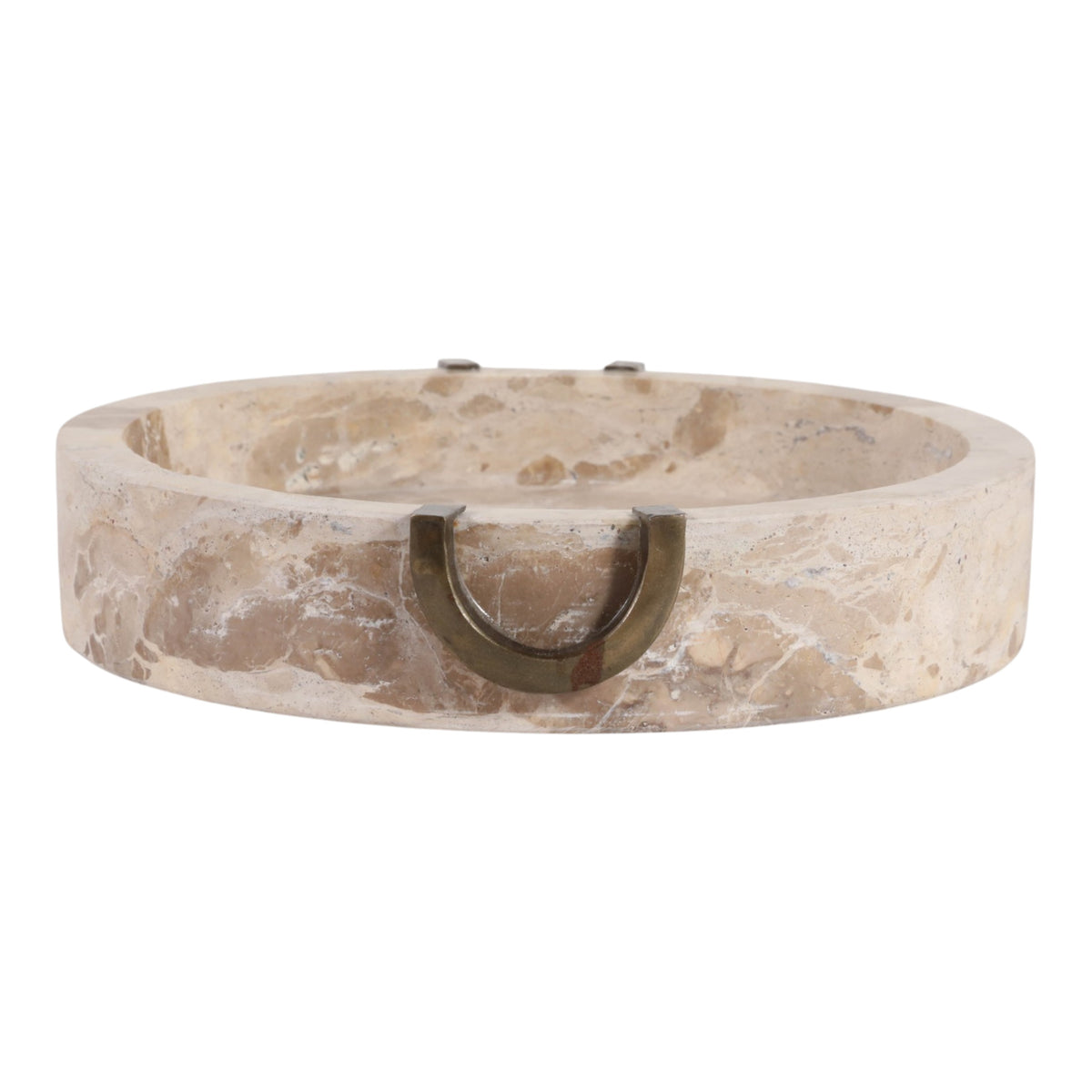 Wingo Leopard/Tan/Brass Marble Bowl with Antique Handle