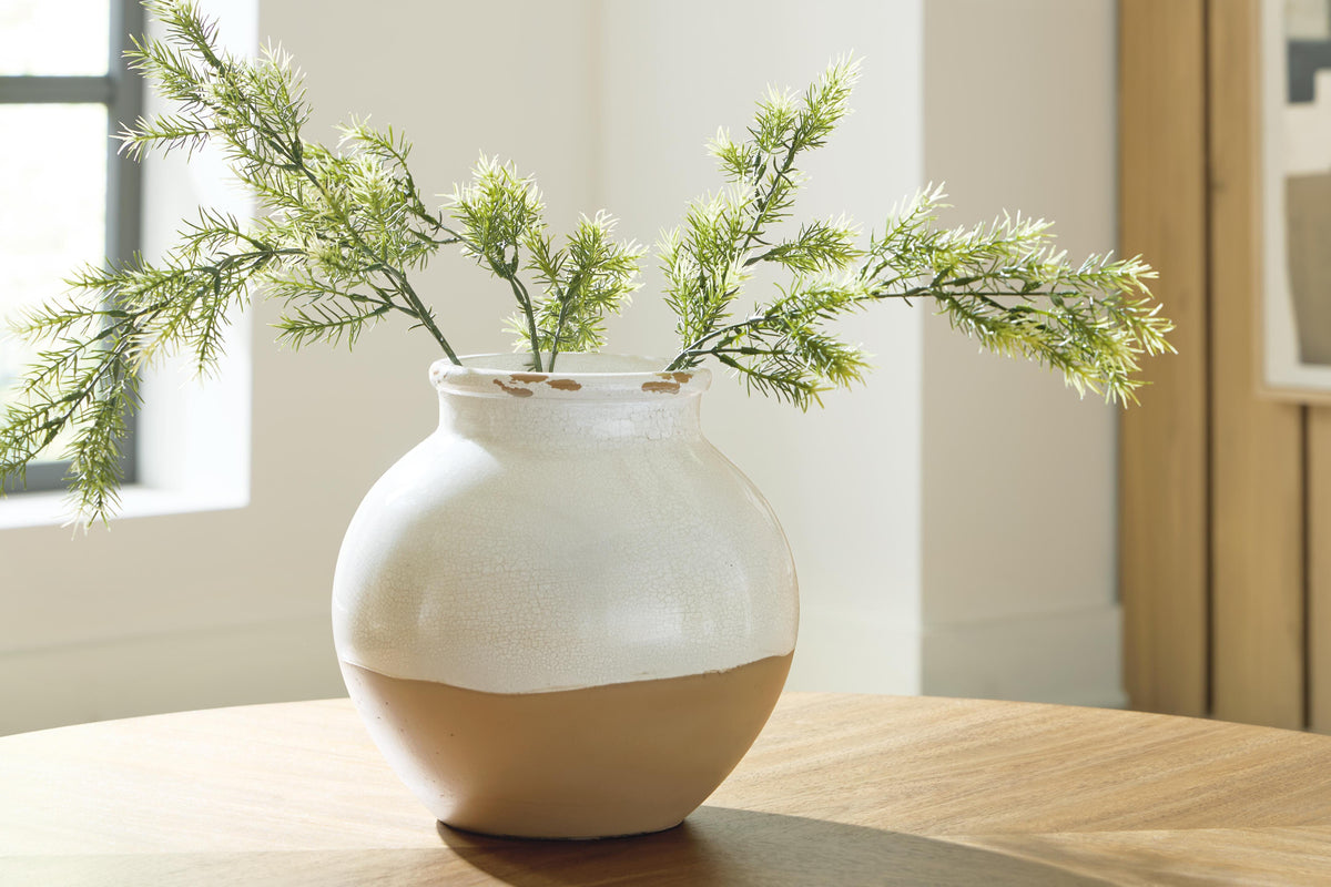 Vercott Cream/Tan 8" Vase (Online Special Price)