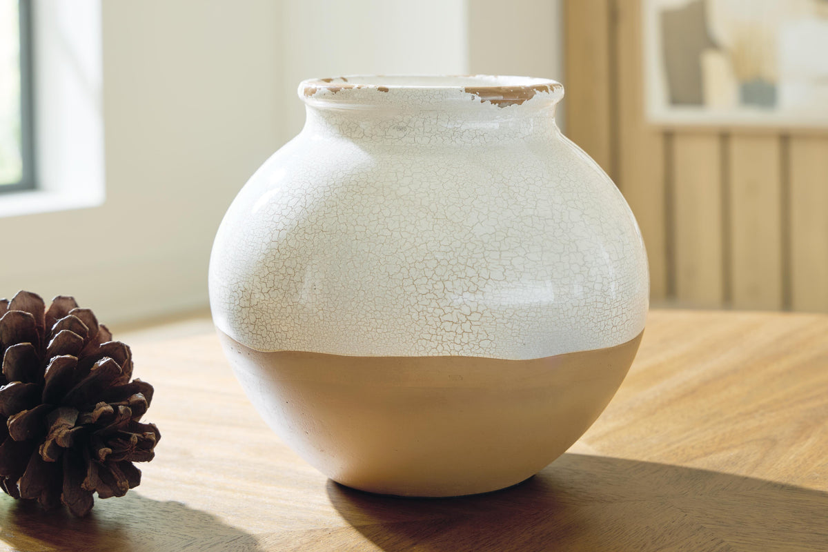 Vercott Cream/Tan 10" Vase (Online Special Price)