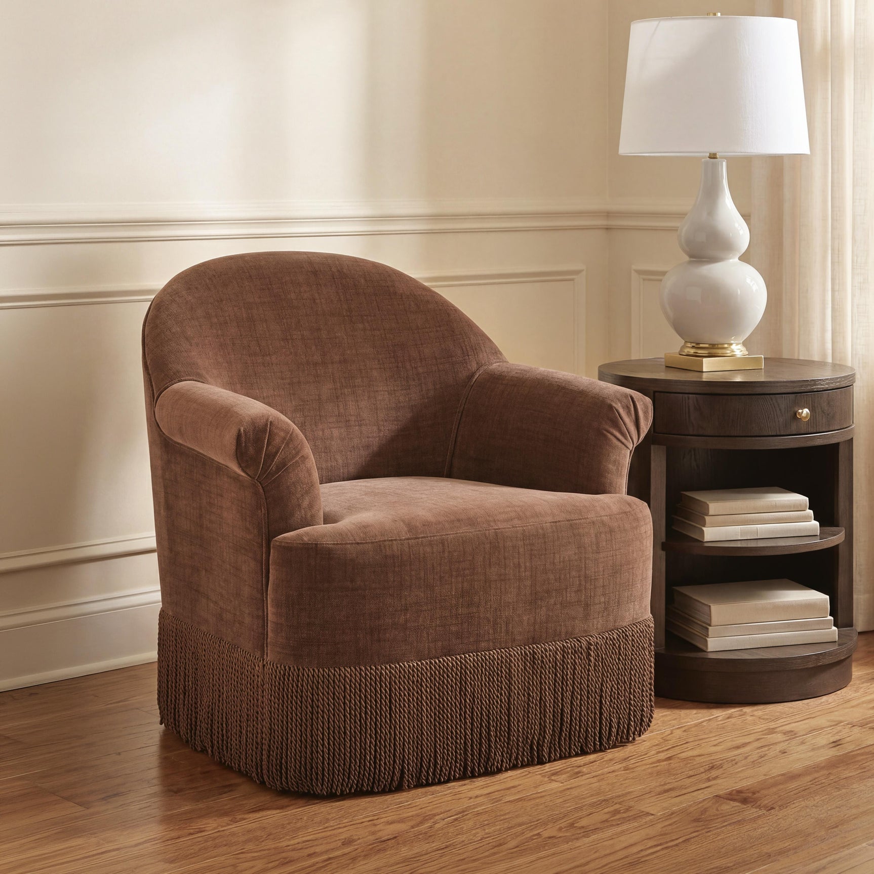 Jeanwell Clay Swivel Accent Chair
