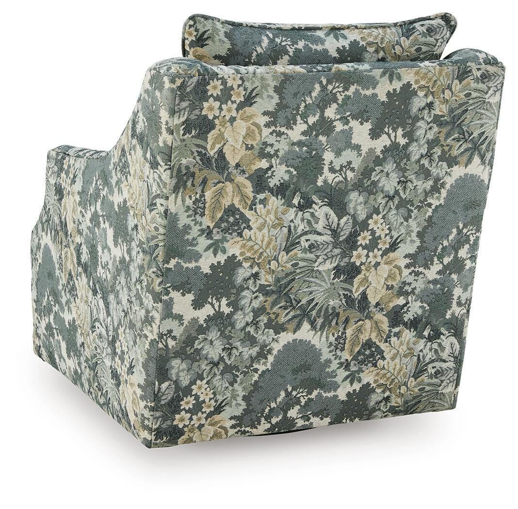 Gubbins Blue/Green/Yellow Swivel Accent Chair (Online Special Price)