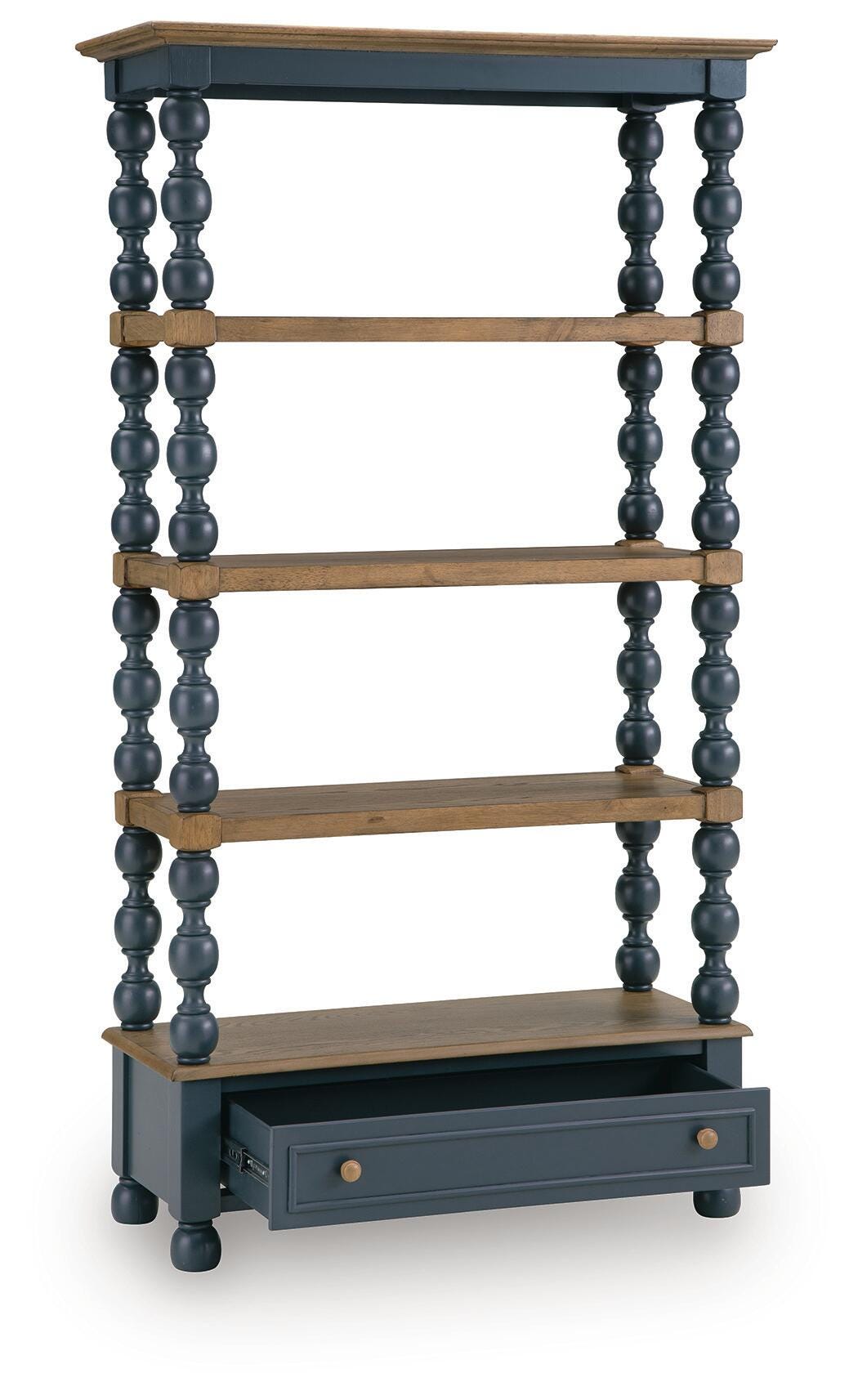 Finnworth Blue/Brown 70" Bookcase (Online Special Price)