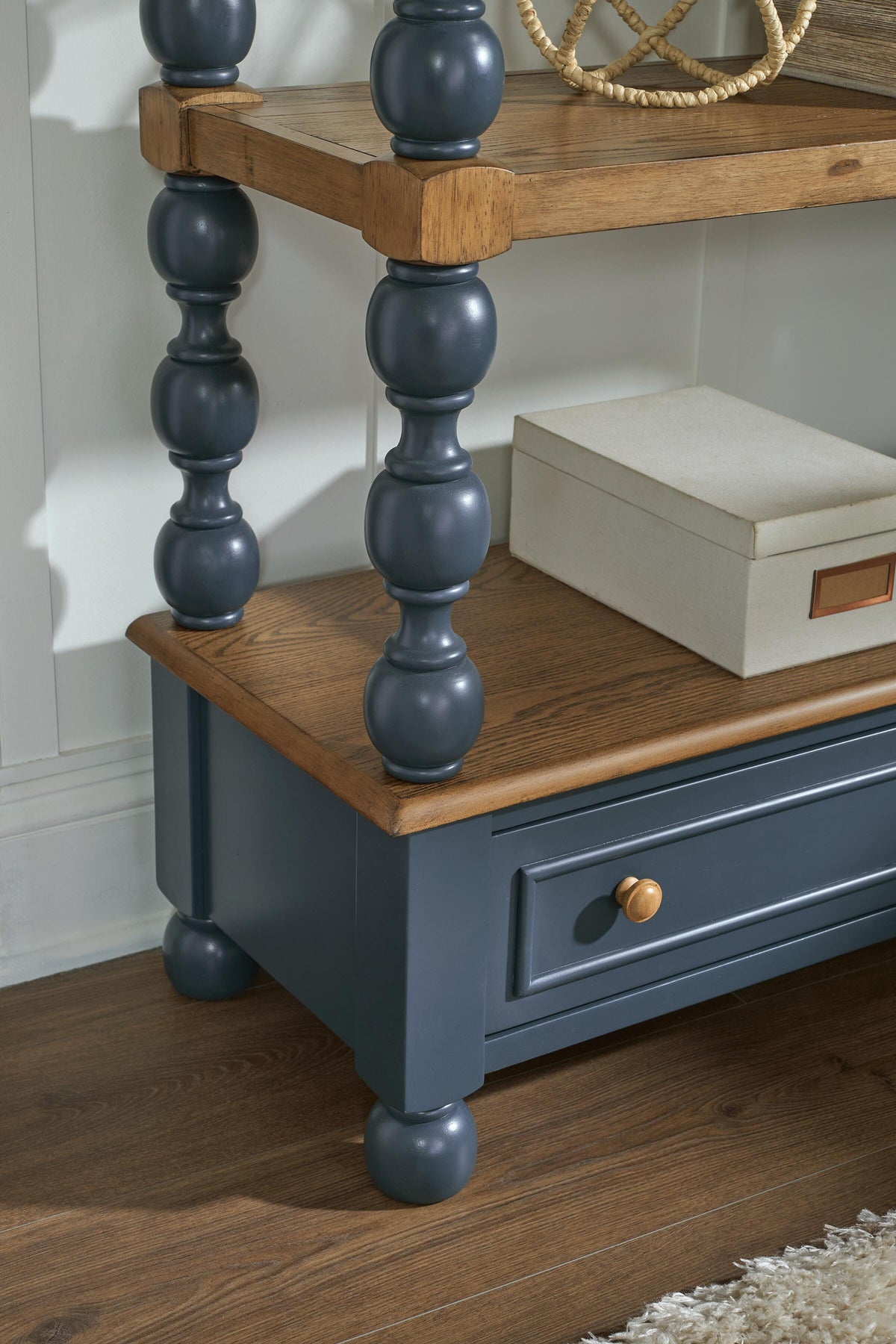 Finnworth Blue/Brown 70" Bookcase (Online Special Price)