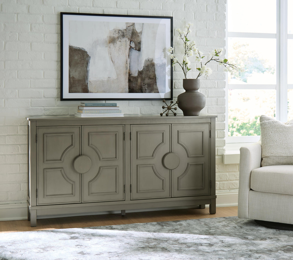 Darlock Warm Gray Accent Cabinet