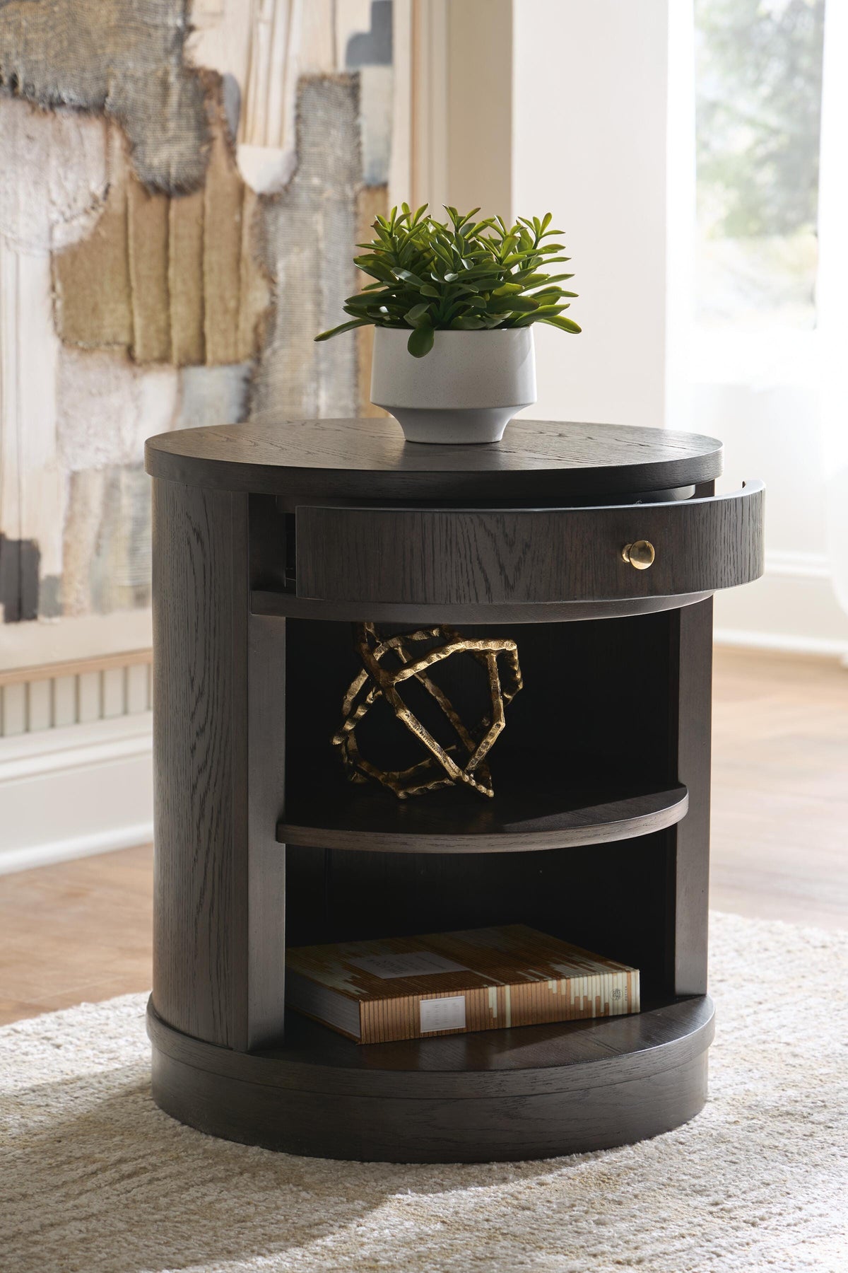 Leighmour Dark Brown Accent Table (Online Special Price)