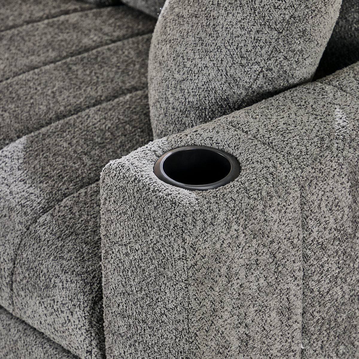 Seraphina II Gray 97"W Boucle Fabric Reversible Sleeper Sectional Sofa with Storage Chaise