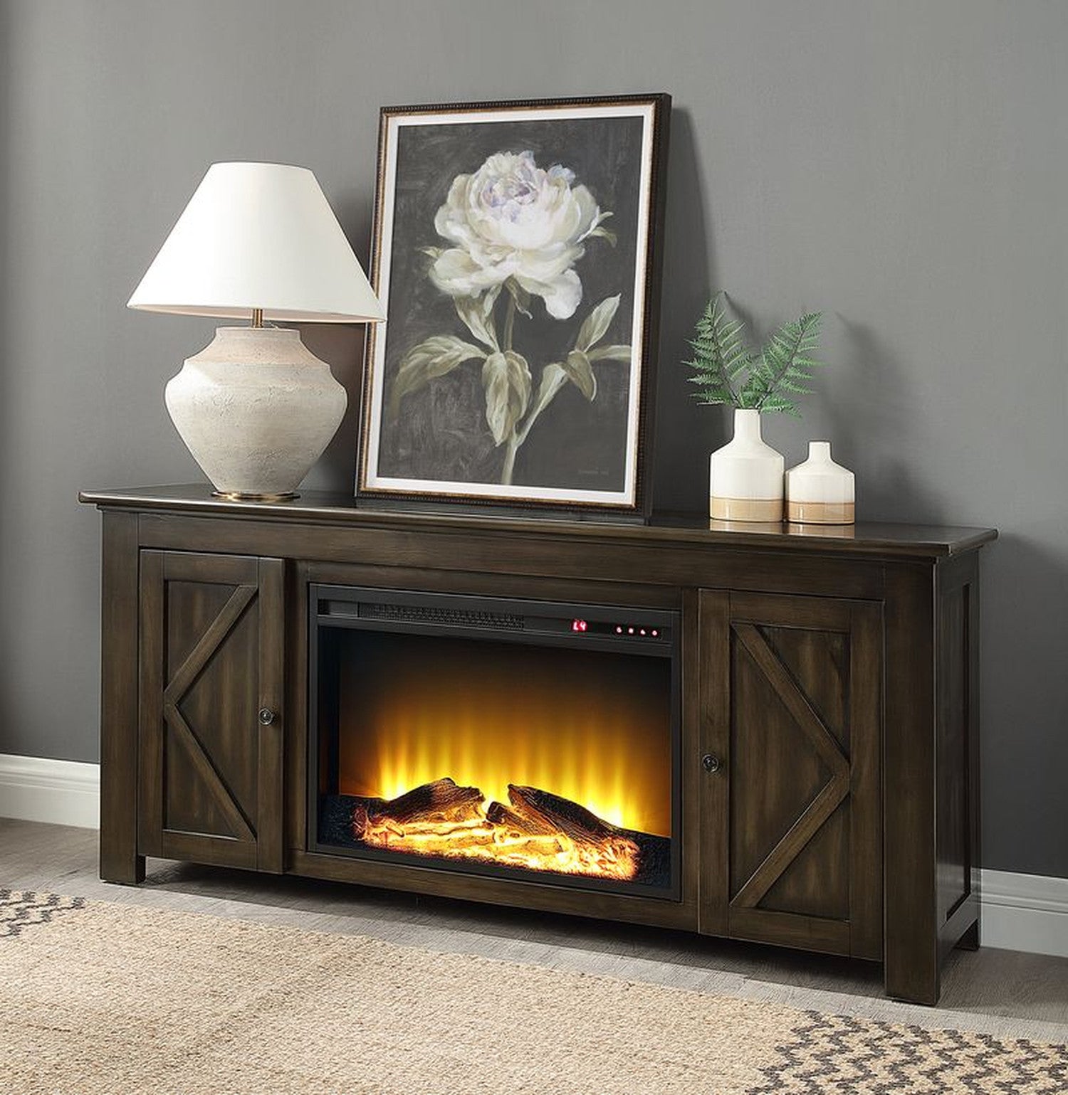 Olena Walnut Fireplace