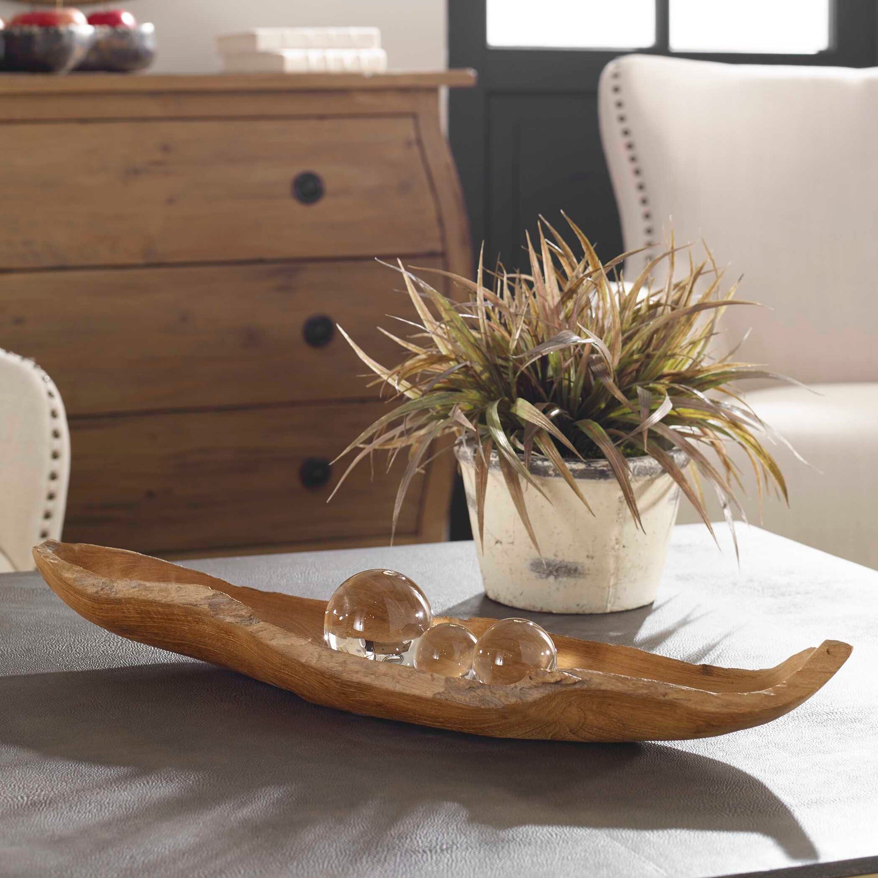 Teak Brown/Woodtone Leaf Bowl