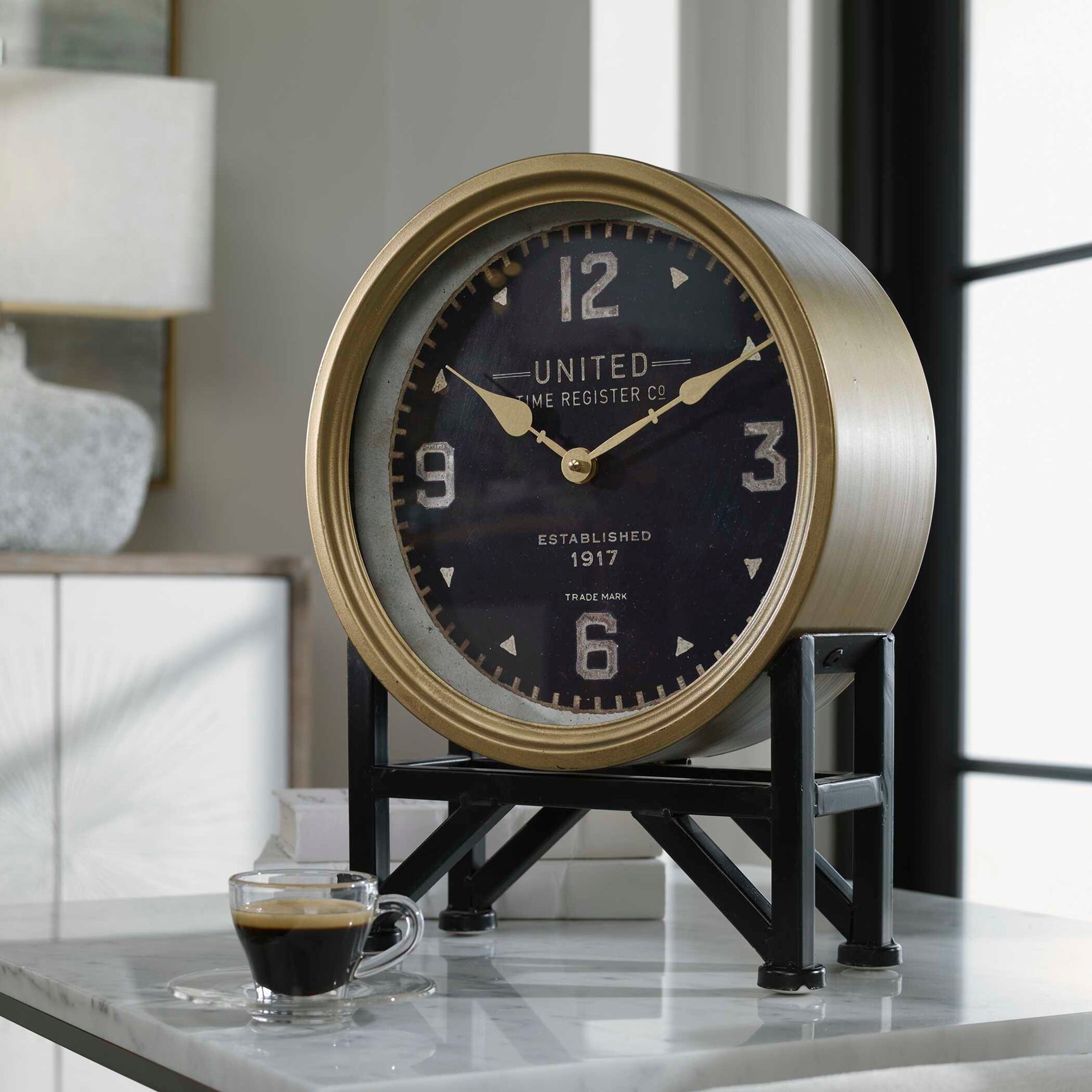 Shyam Black/Gold Table Clocks