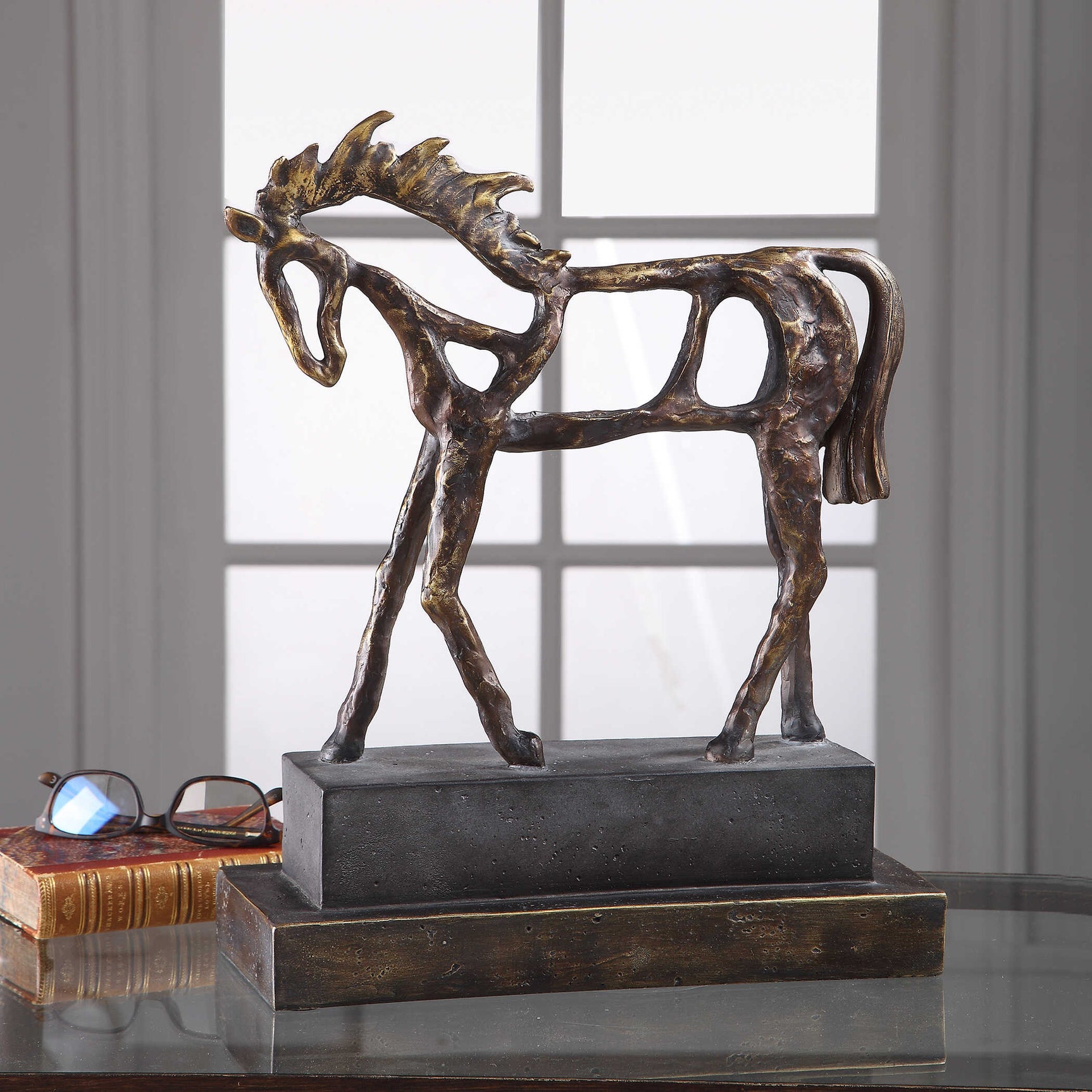 Titan Horse Bronze/Brown/Gray Sculpture