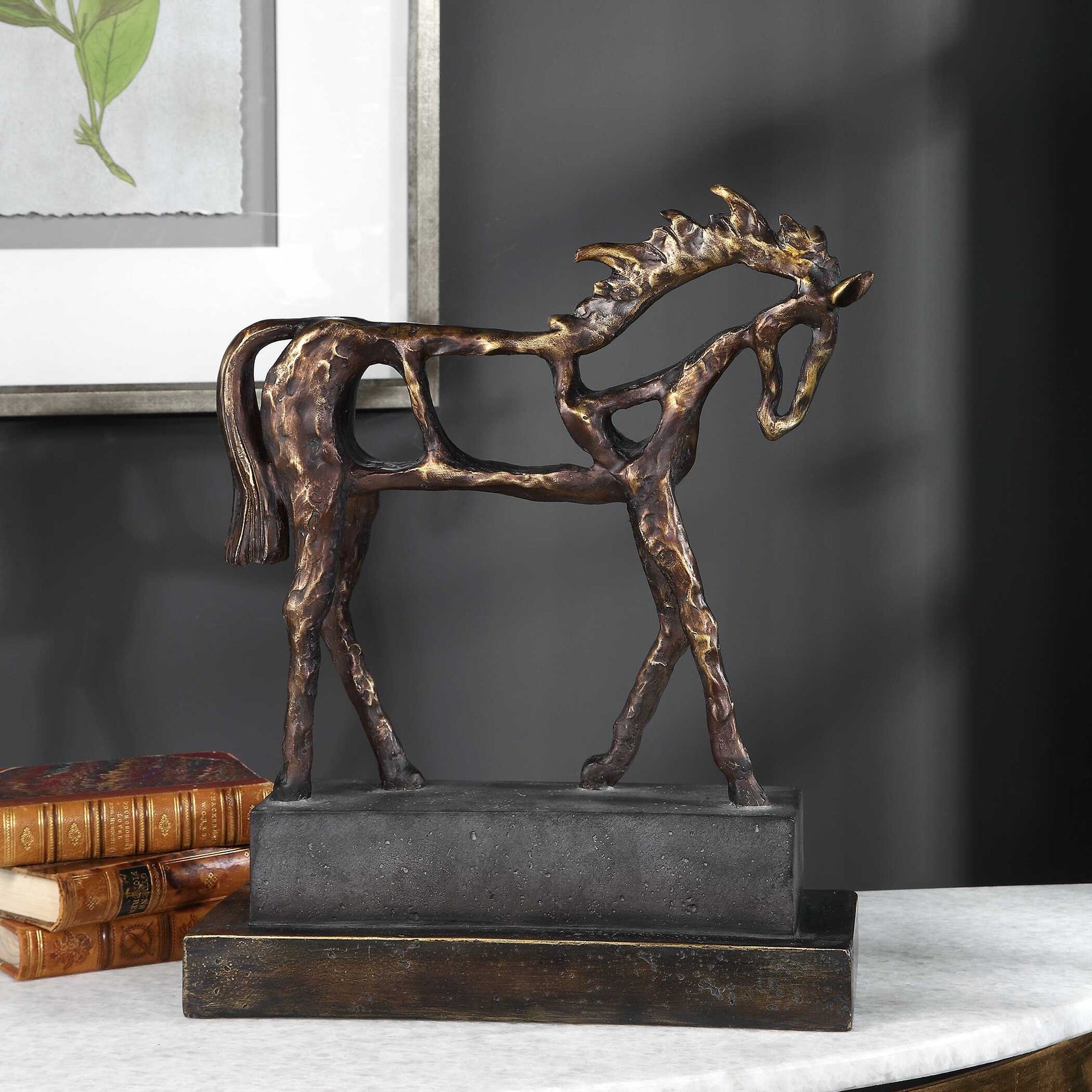 Titan Horse Bronze/Brown/Gray Sculpture