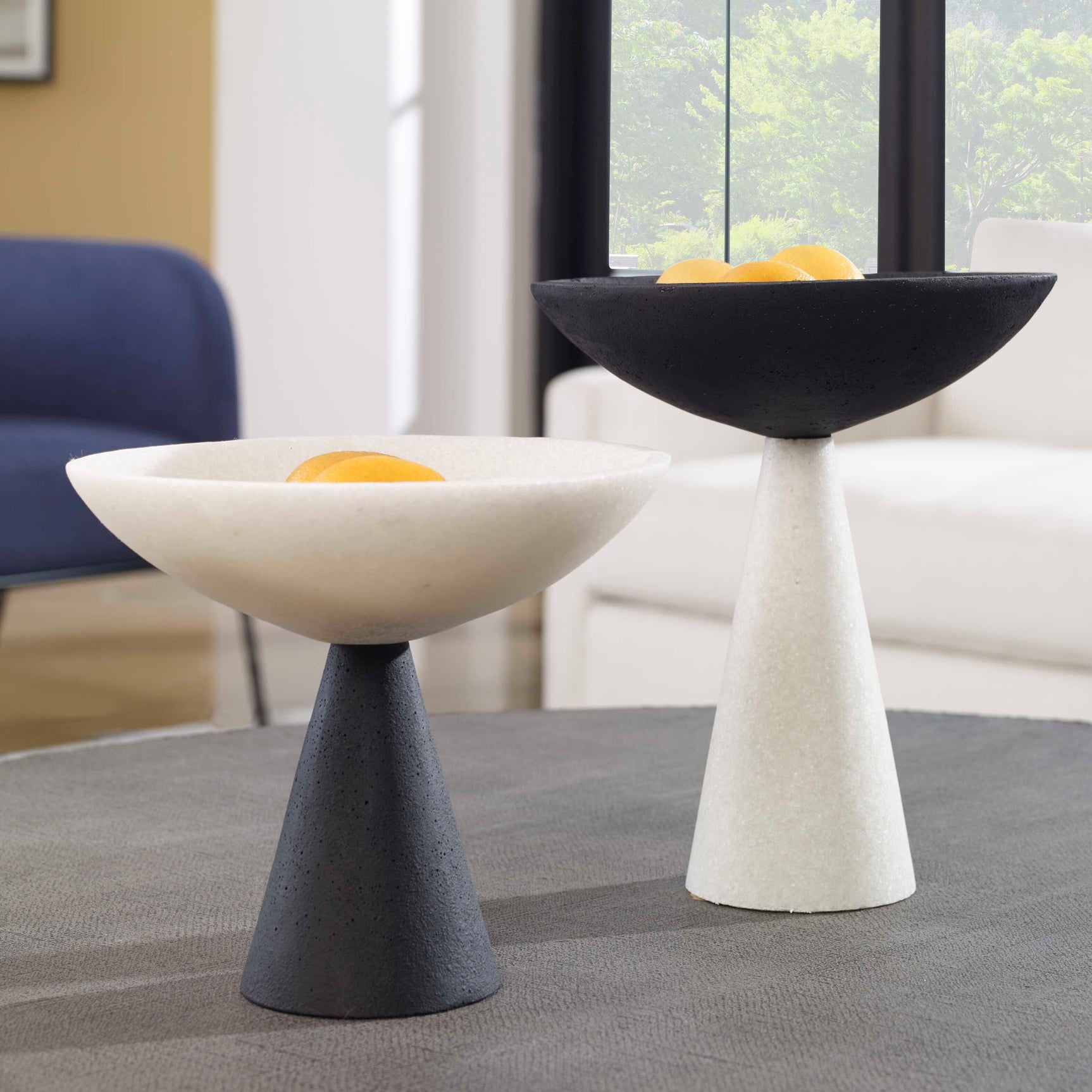 Antithesis Black/White Marble Bowls (Set of 2)