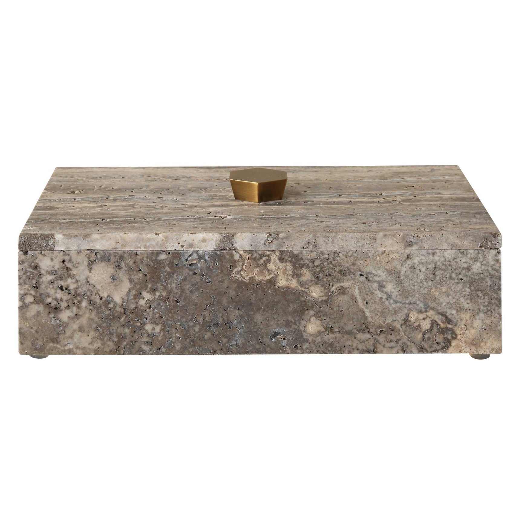 Griseus Gray Travertine Stone Box