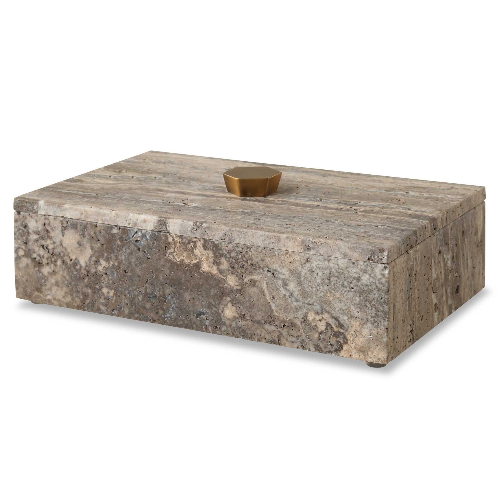 Griseus Gray Travertine Stone Box