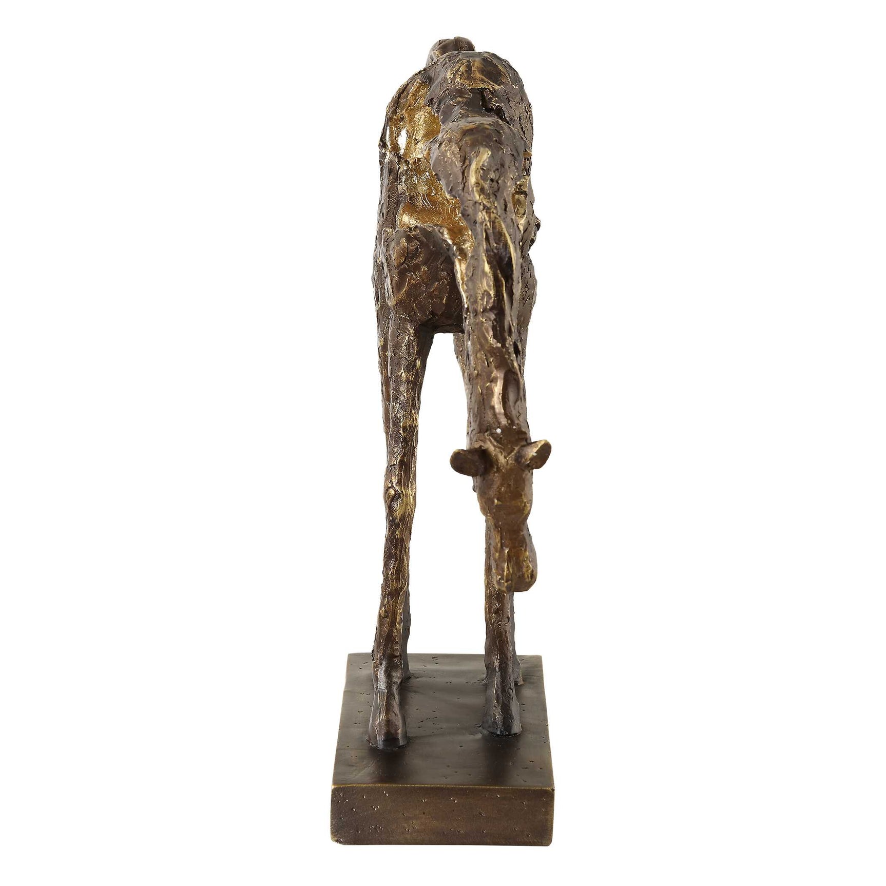 Openly Grazing Bronze/Gold Horse Sculpture
