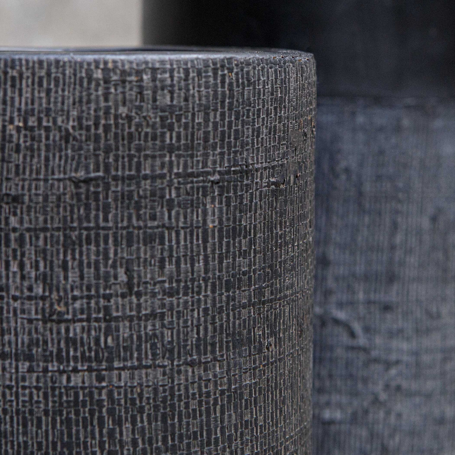 Woven Shadow Black Vases (Set of 2)