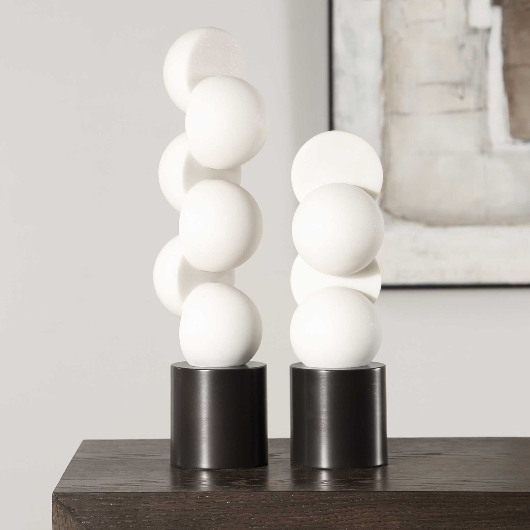 Symmetry White Sculptures (Set of 2)