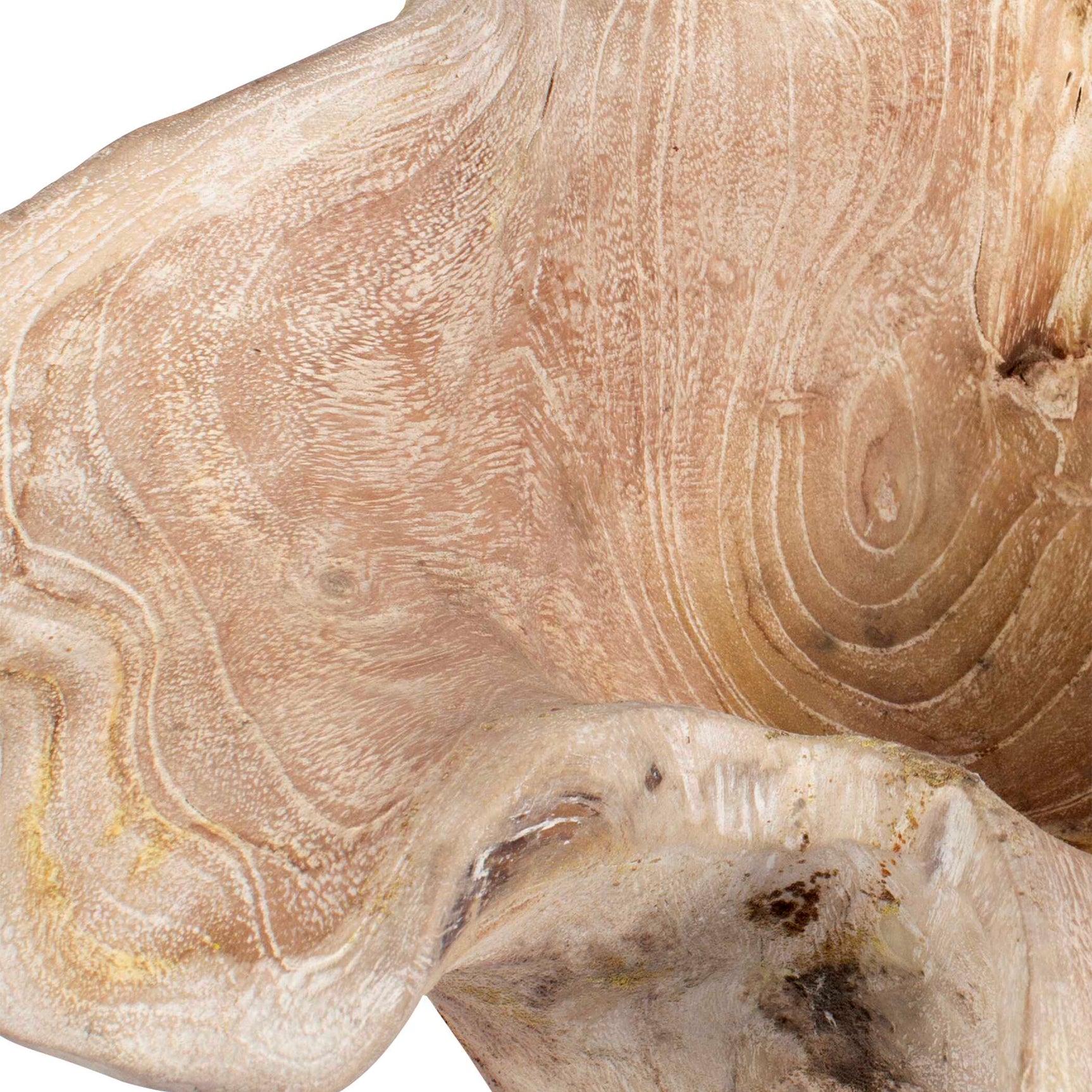 Teak Flow White Wash Outdoor Bowl