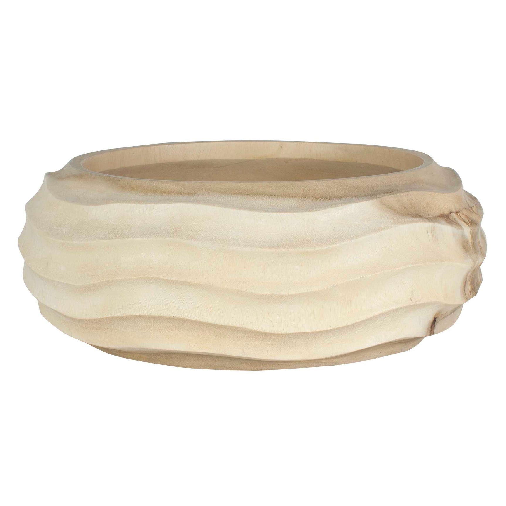 Waveform Brown Bleached Wood Bowl
