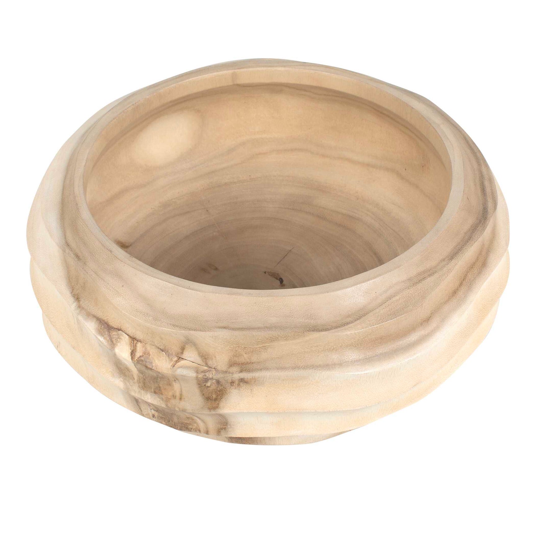 Waveform Brown Bleached Wood Bowl