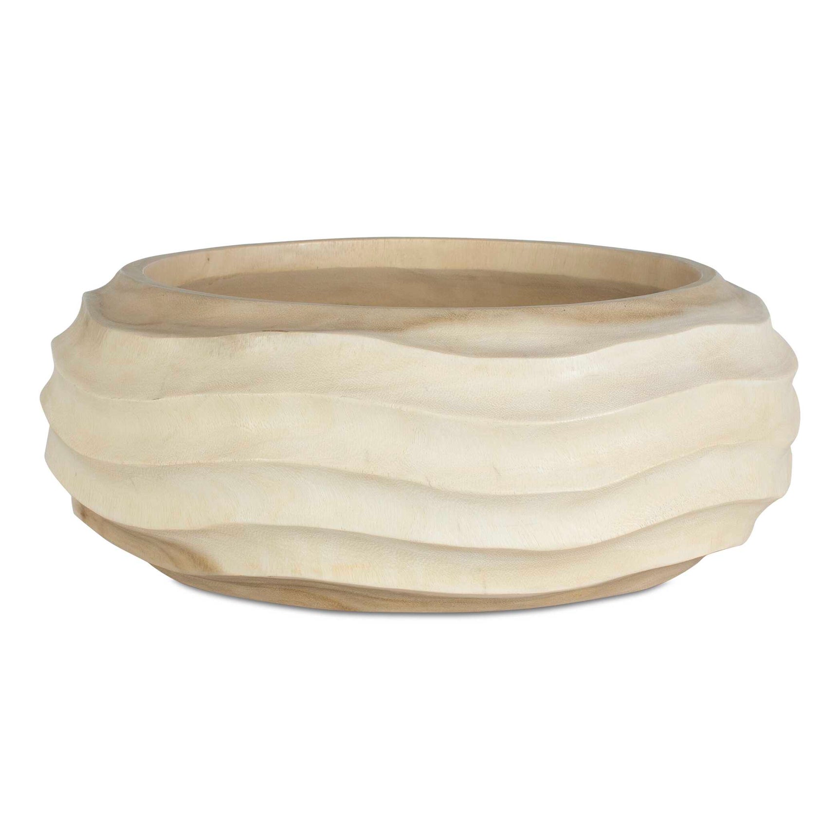 Waveform Brown Bleached Wood Bowl