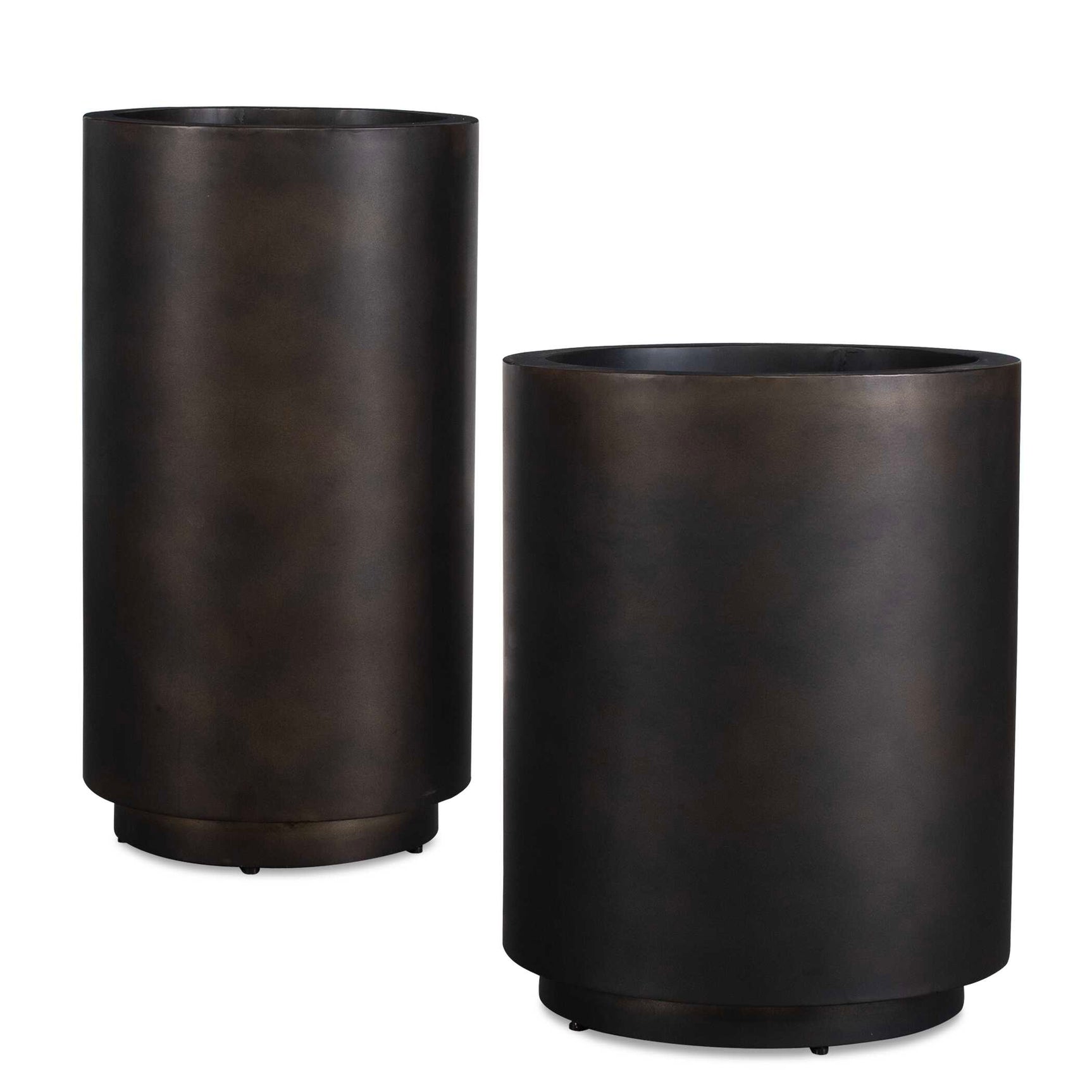 Volcan Matte Bronze Outdoor Planters (Set of 2)