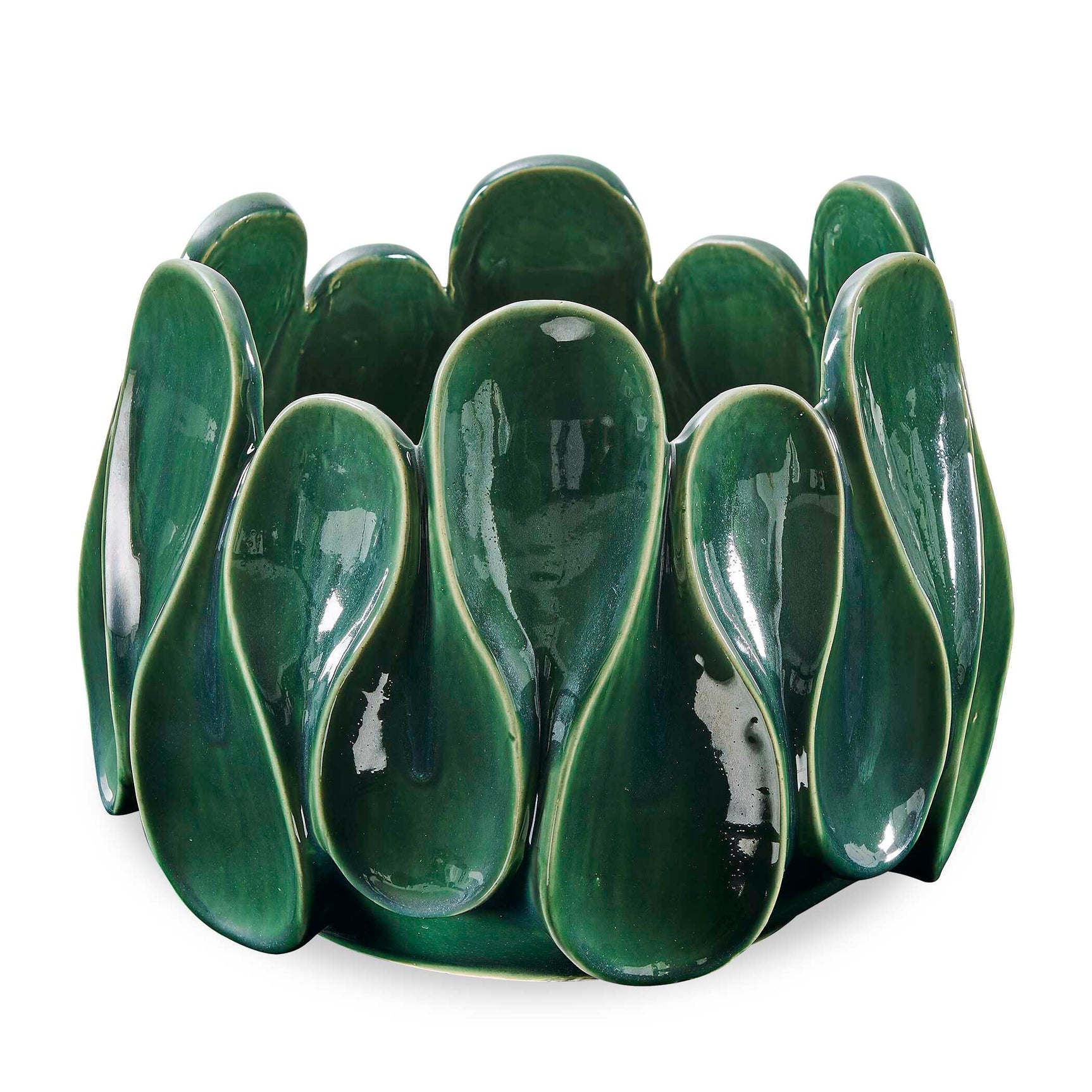 Petal Pinch Green Indoor-Outdoor Bowl