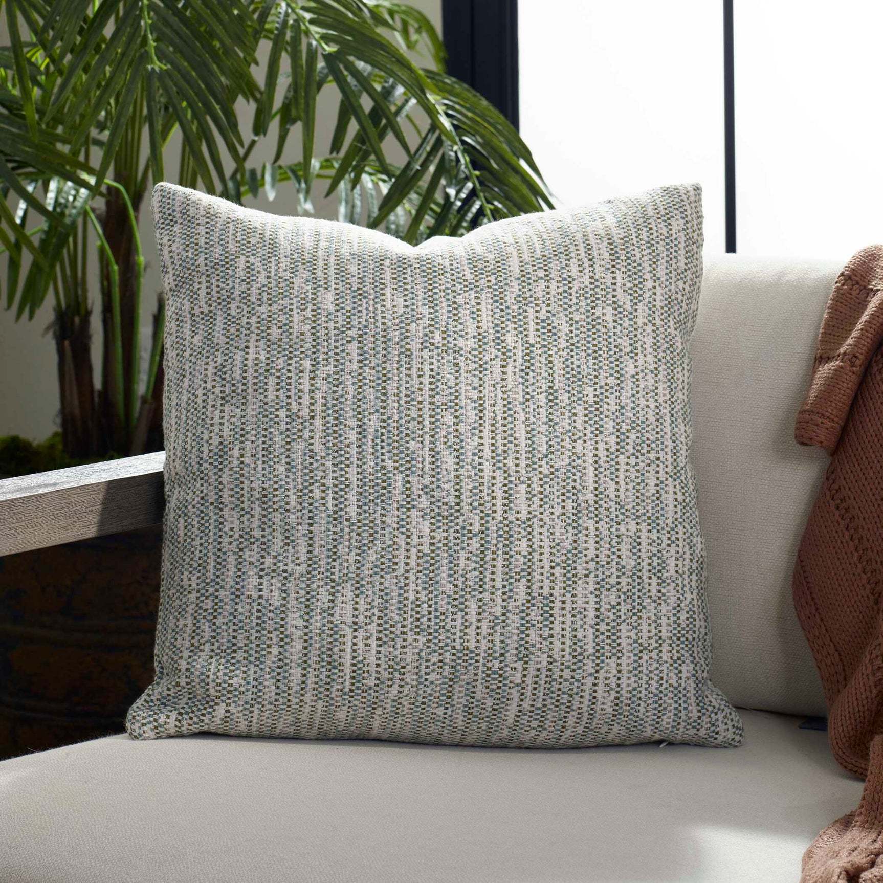Zenith Green/White Juniper Outdoor Pillow