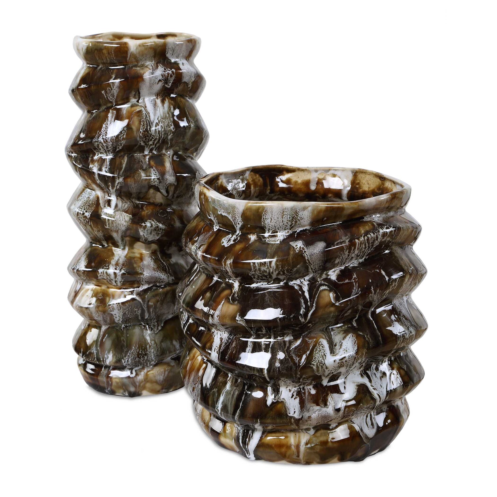 Cuoco Glazed Brown Vases (Set of 2)
