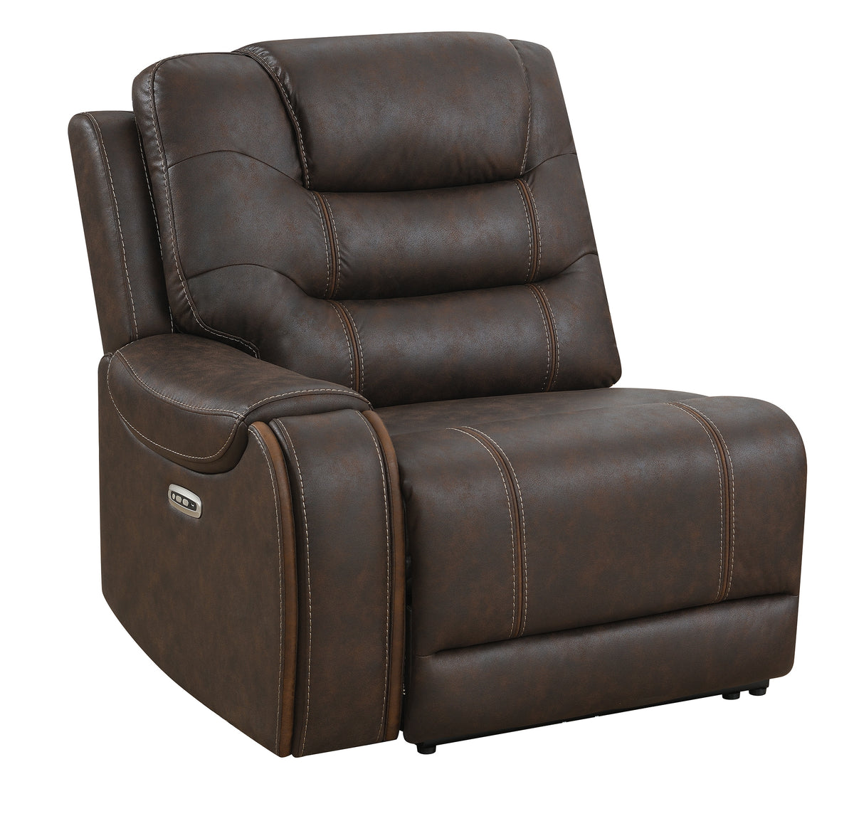 Cedar Brown Fabric 6-Pc Dual Power Reclining Sectional with 2 Power Recliners