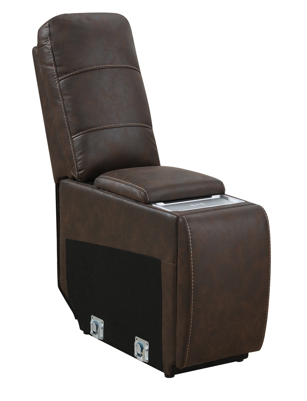 Cedar Brown Fabric 6-Pc Dual Power Reclining Sectional with 2 Power Recliners
