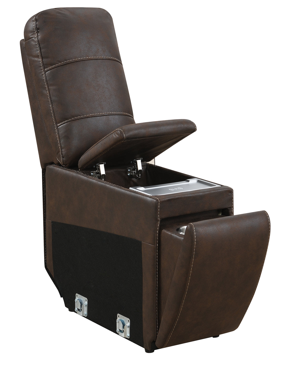Cedar Brown Fabric 6-Pc Dual Power Reclining Sectional with 2 Power Recliners