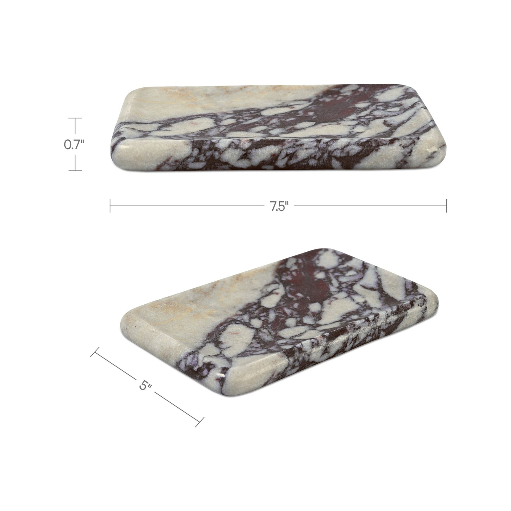 Petra Multicolor Calacatta Viola Marble Catchall