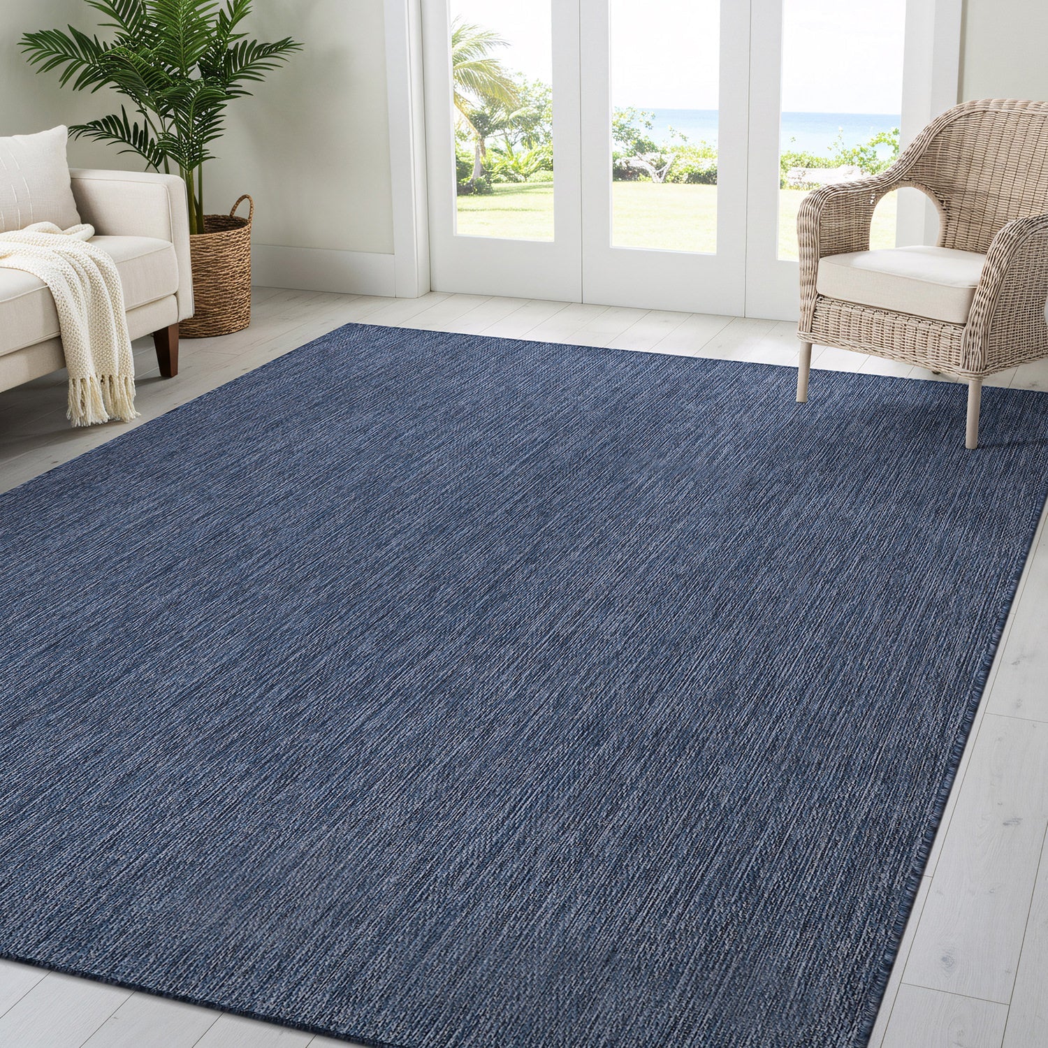 Alora Azure Outdoor Area Rug | Hose-Washable Patio Rug