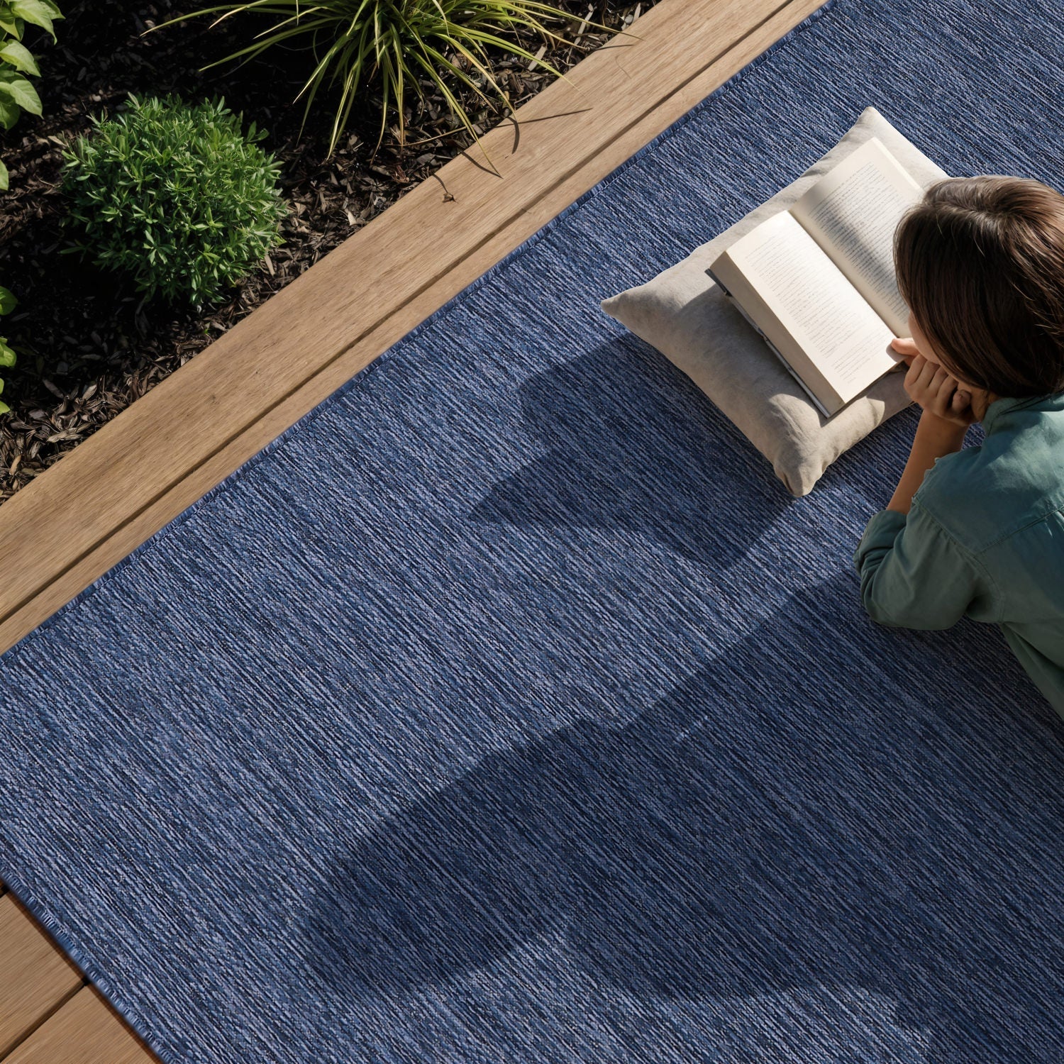 Alora Azure Outdoor Area Rug | Hose-Washable Patio Rug