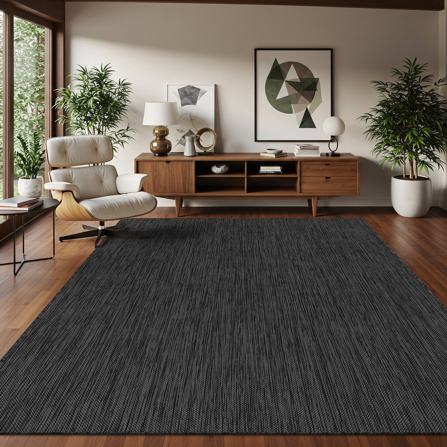 Alora Dark Gray Outdoor Rug | Heavy-Duty Patio Essential