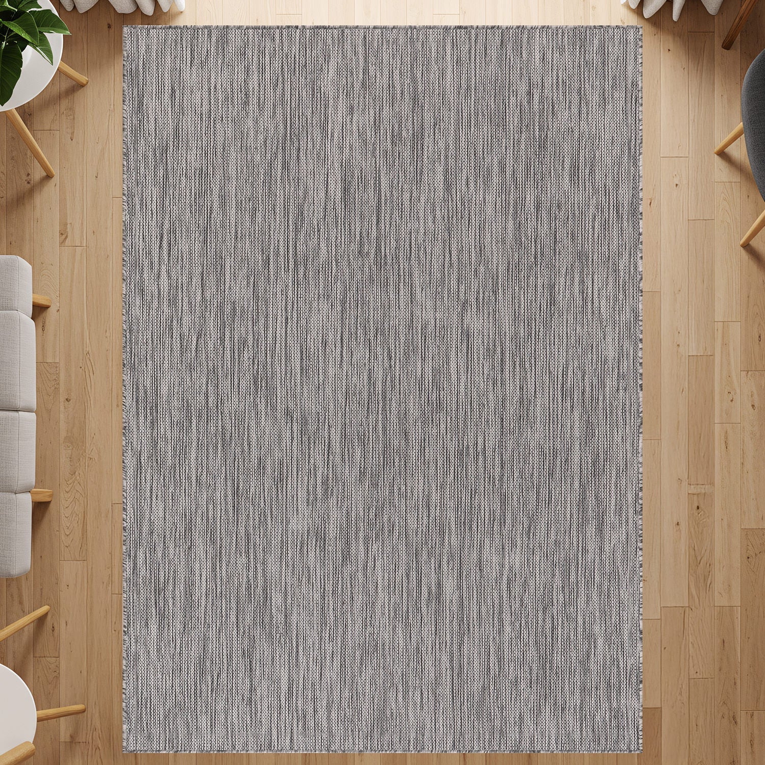 Alora Gray Outdoor Area Rug | Modern Weatherproof Rug