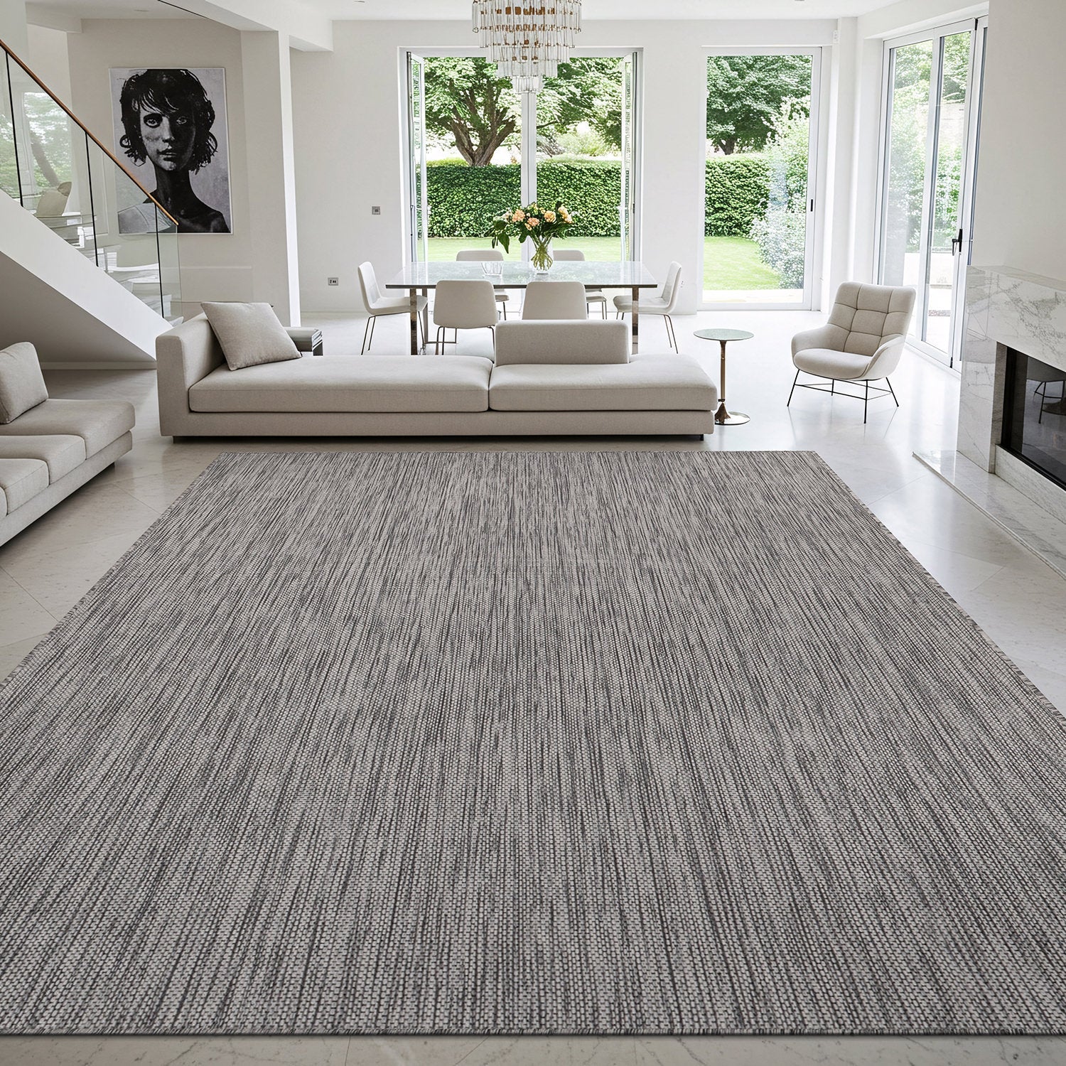 Alora Gray Outdoor Area Rug | Modern Weatherproof Rug