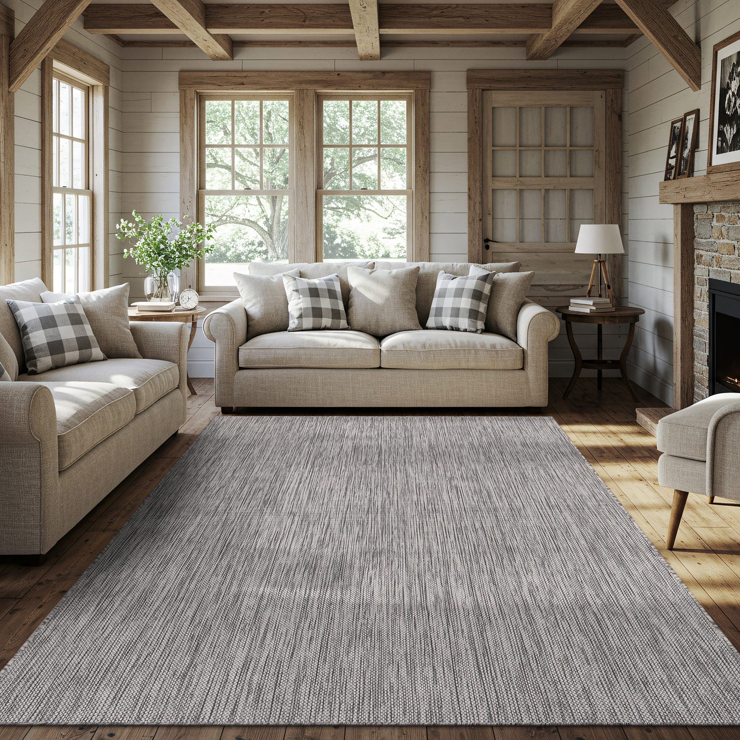 Alora Gray Outdoor Area Rug | Modern Weatherproof Rug