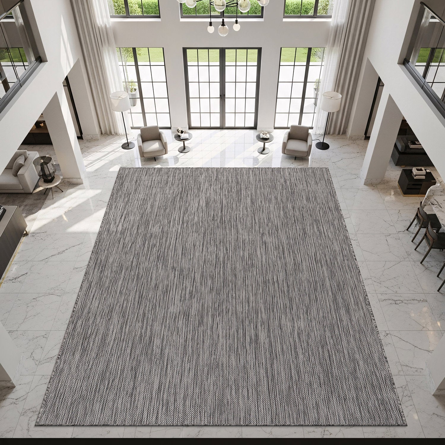 Alora Gray Outdoor Area Rug | Modern Weatherproof Rug
