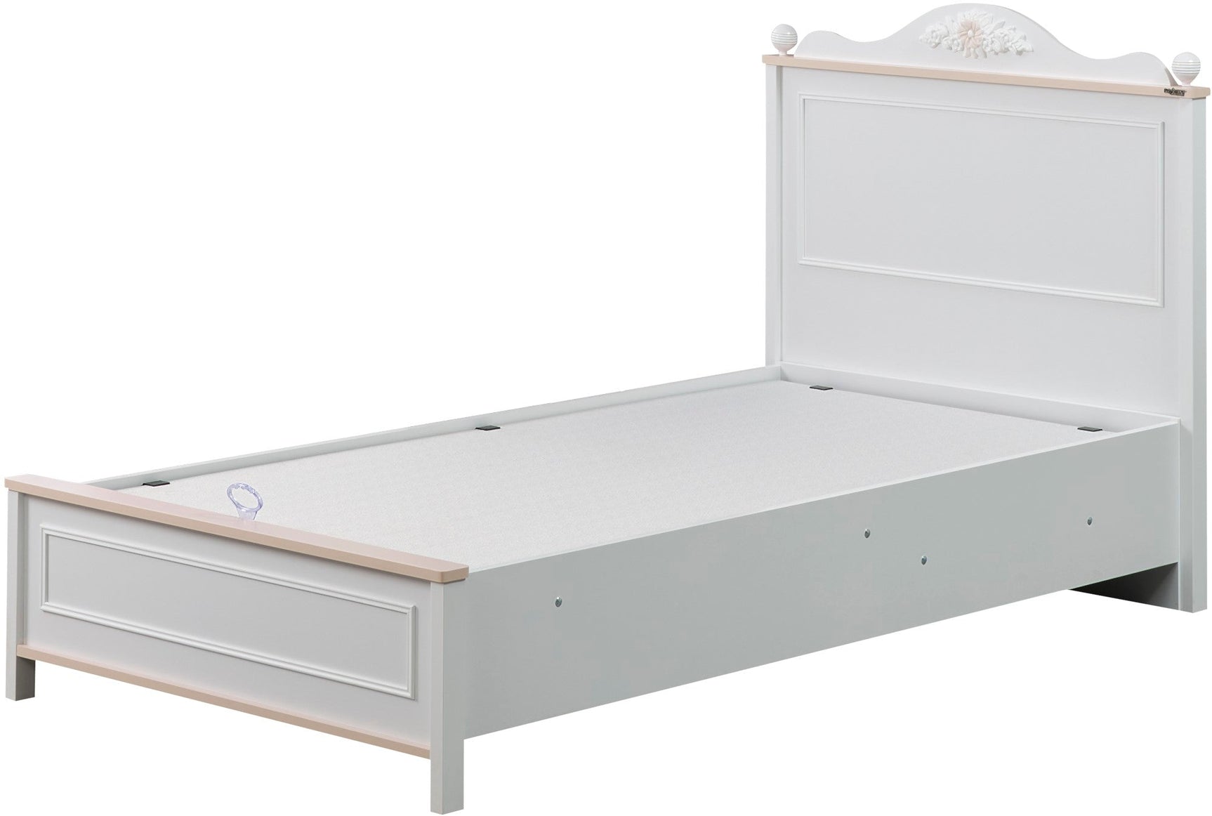 Alya White Twin Bed With Headboard