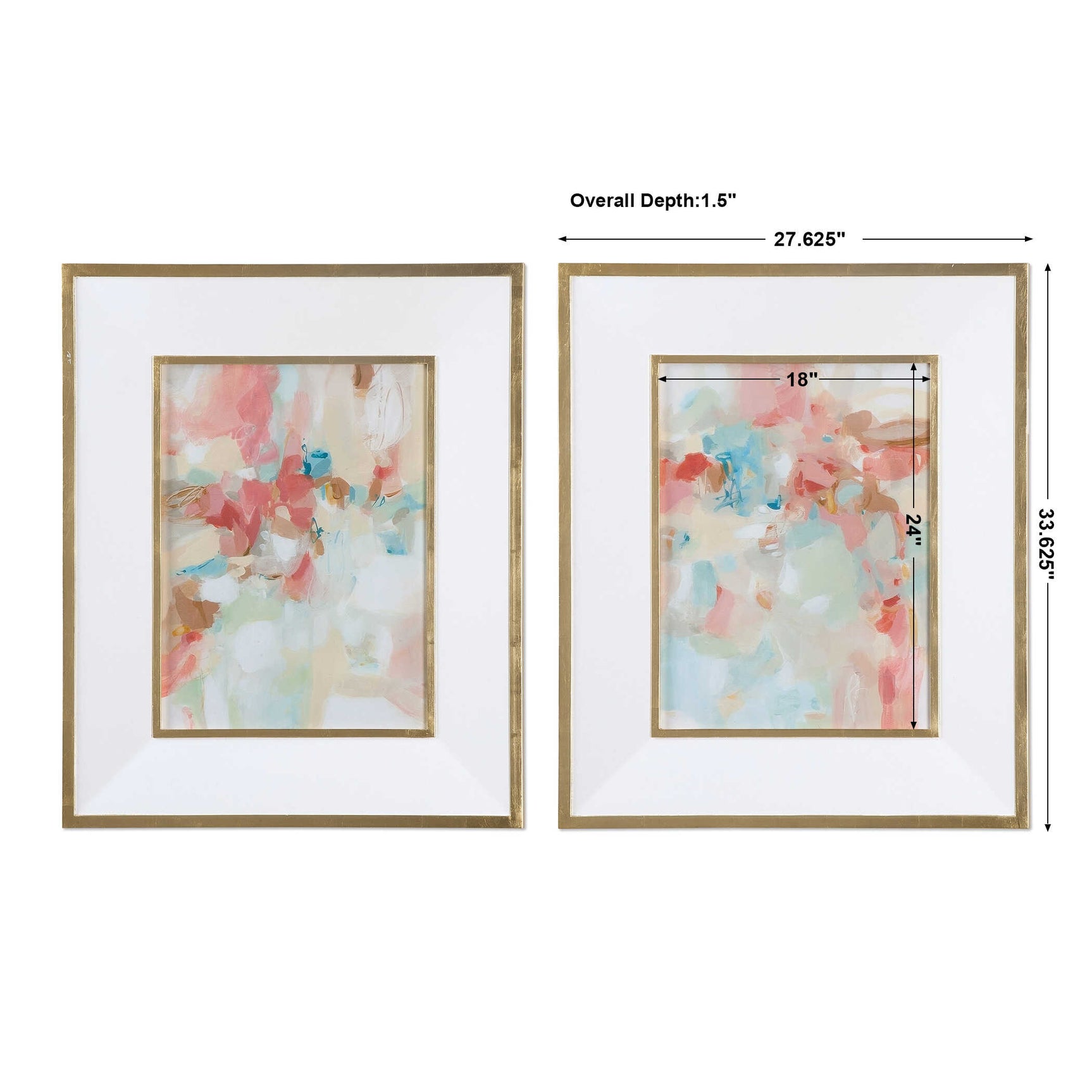 A Touch Of Blush And Rosewood Fences Multicolor Art (Set of 2)