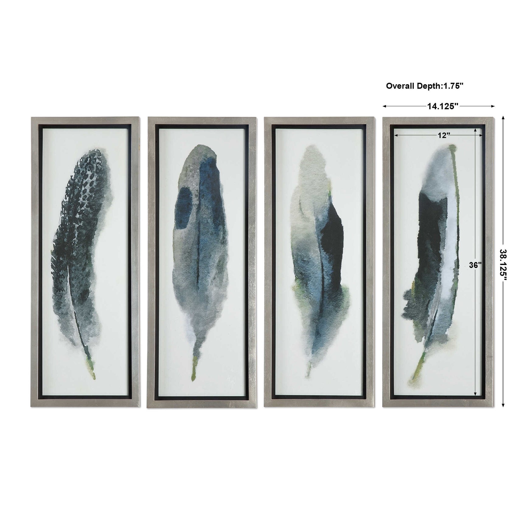 Feathered Beauty Multicolor Prints (Set of 4)
