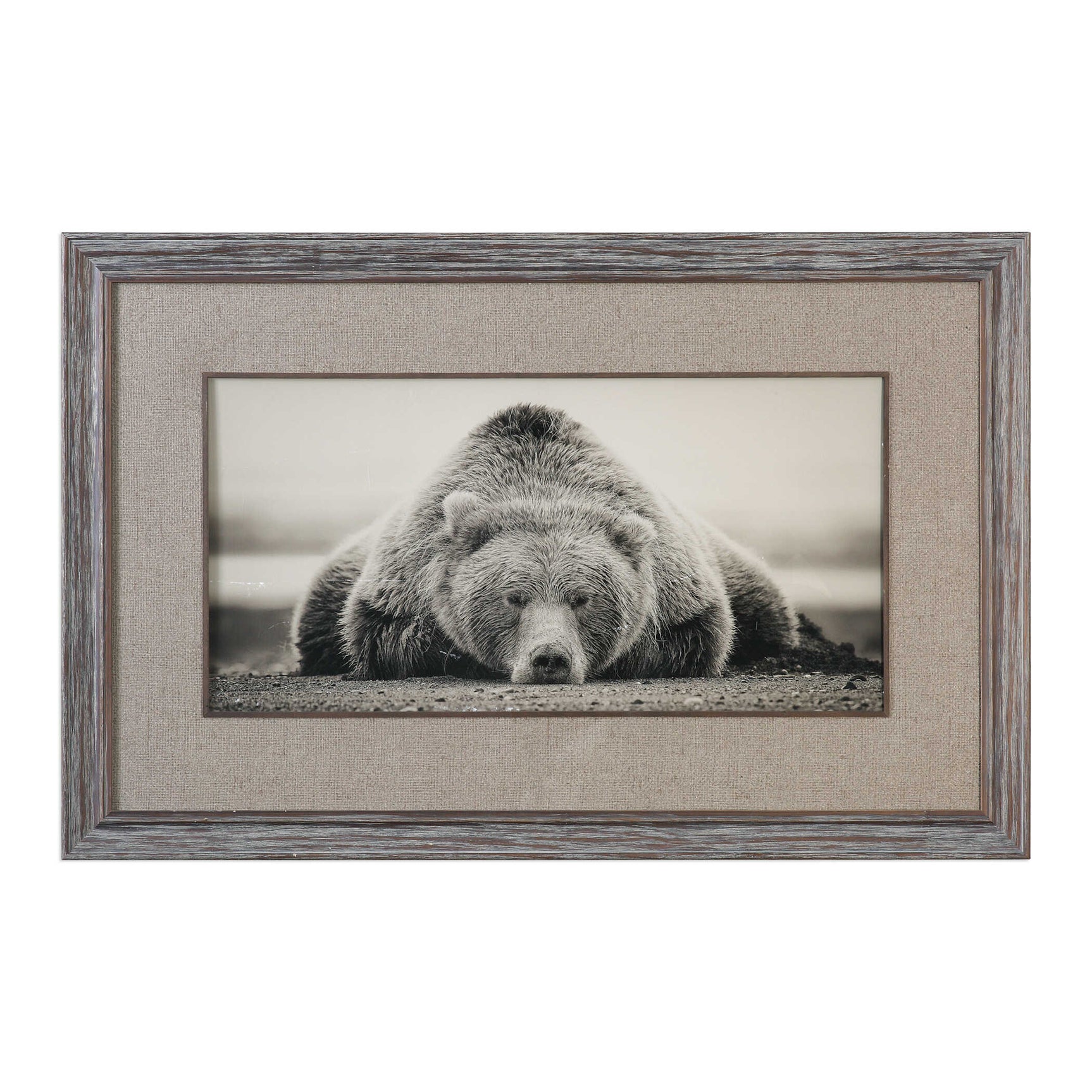 Deep Sleep Bear Brown/White/Woodtone Print
