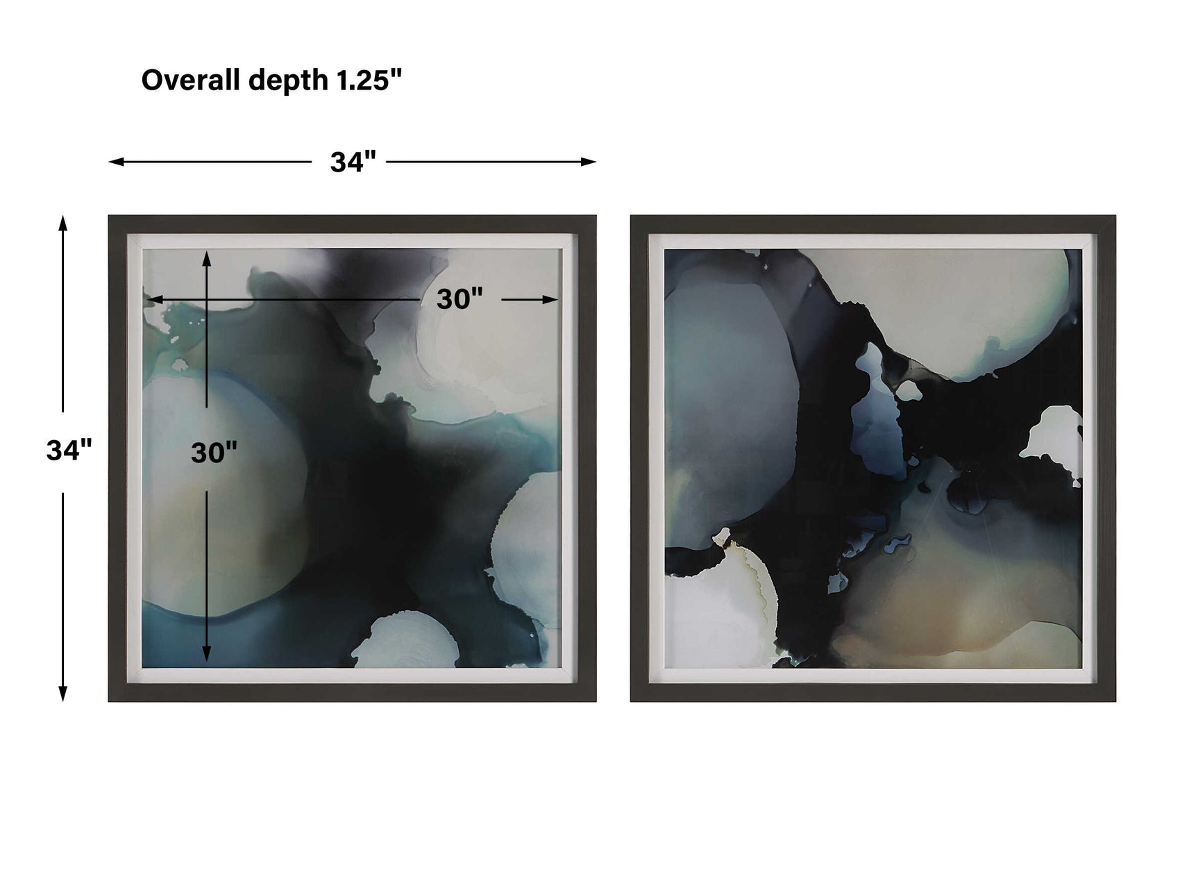 Telescopic Multicolor Abstract Framed Prints (Set of 2)