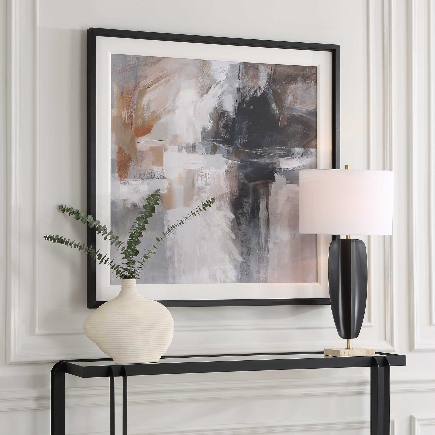 Wings Neutral Multicolor Abstract Framed Print