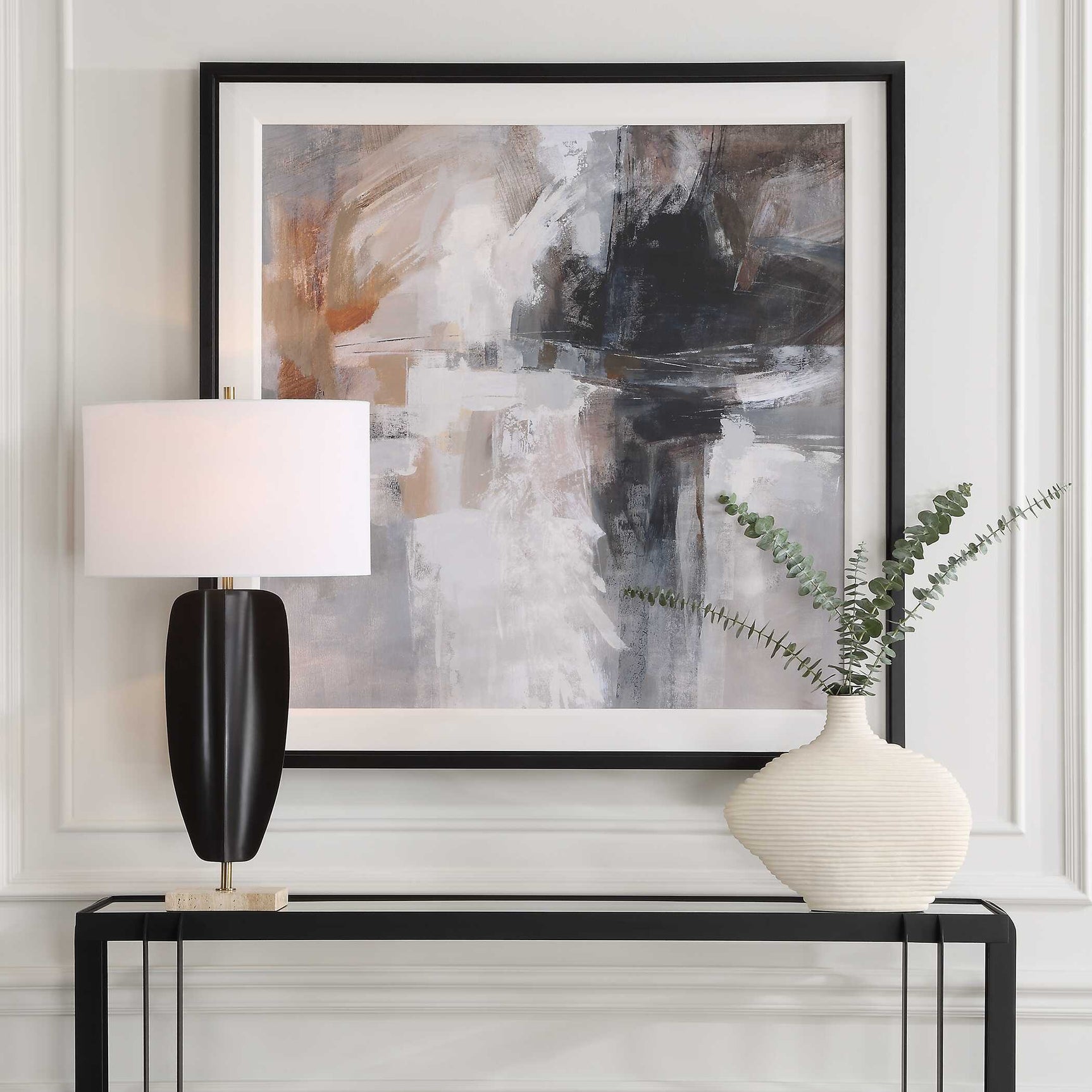 Wings Neutral Multicolor Abstract Framed Print