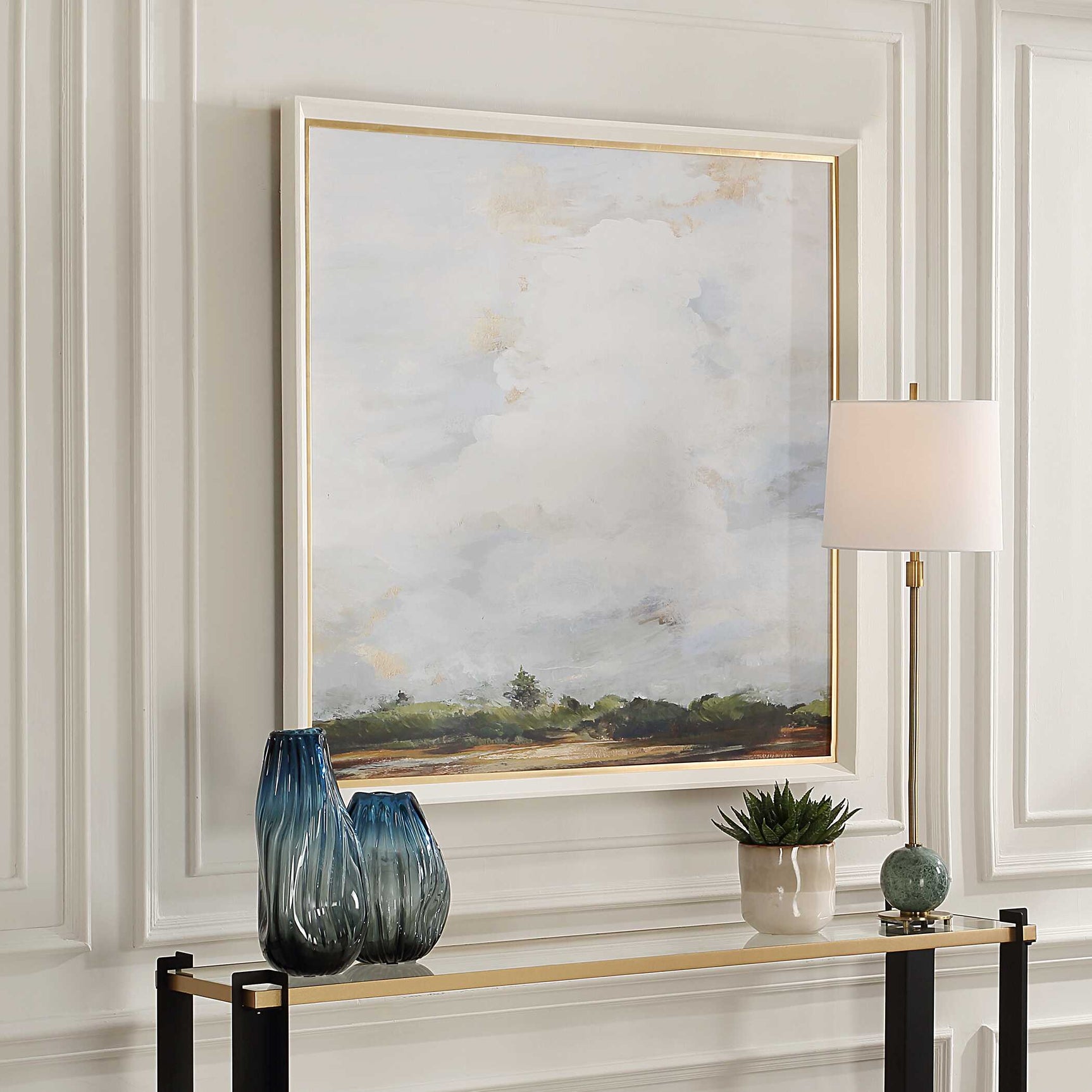 Whispering Cloudscapes Multicolor Landscape Print