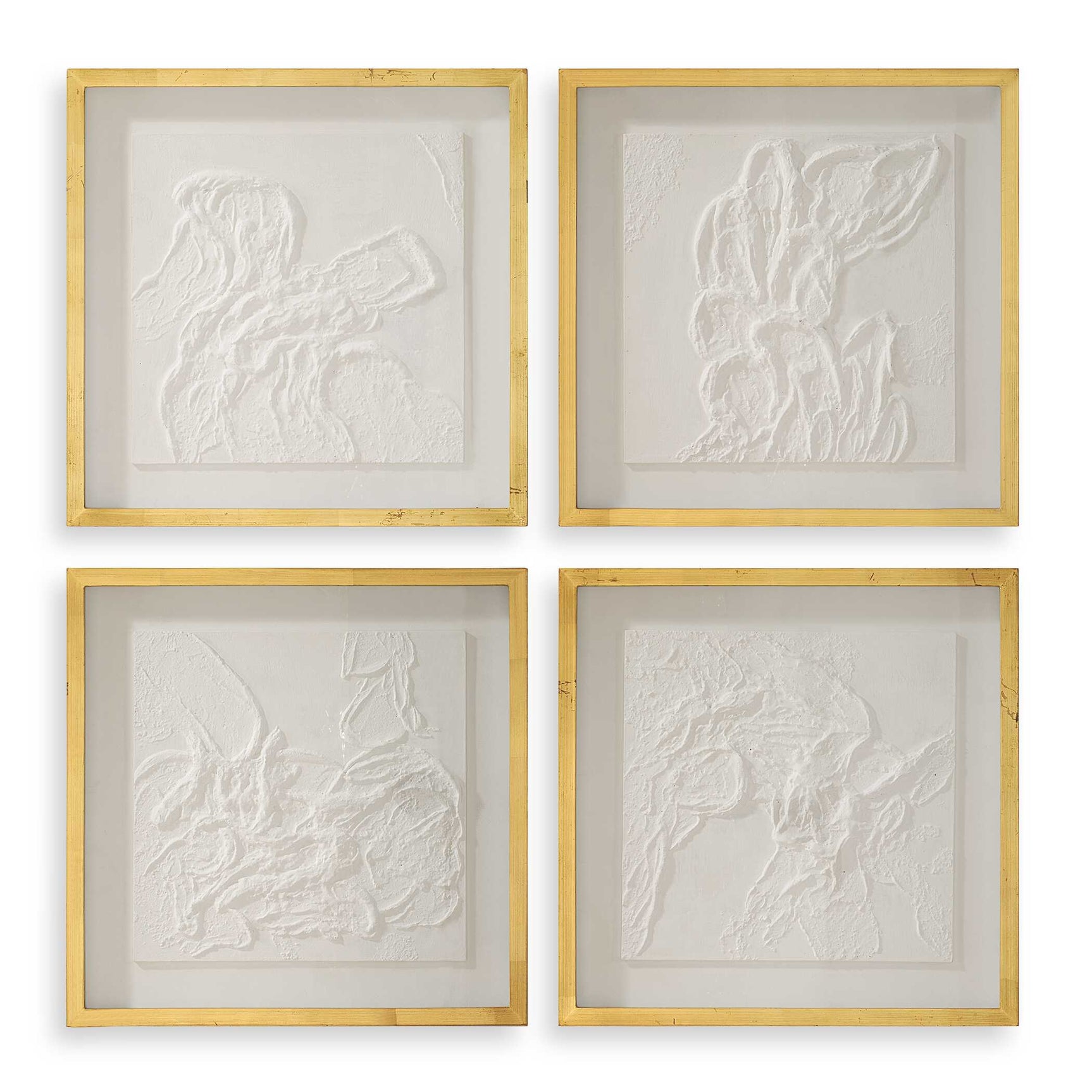 Fourfold Gold/White Framed Prints (Set of 4)